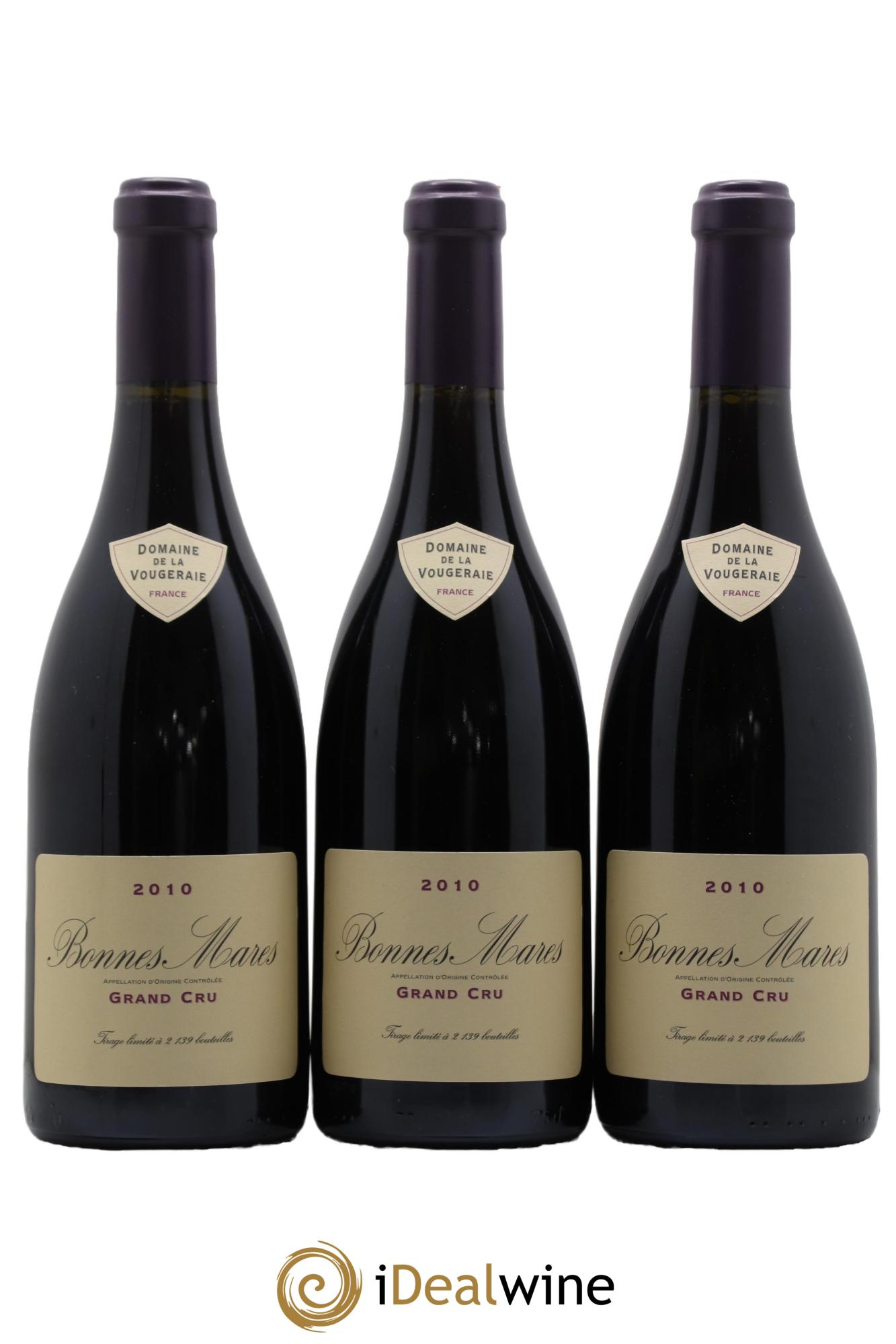 Bonnes-Mares Grand Cru La Vougeraie 2010 - Lot de 3 bouteilles - 0