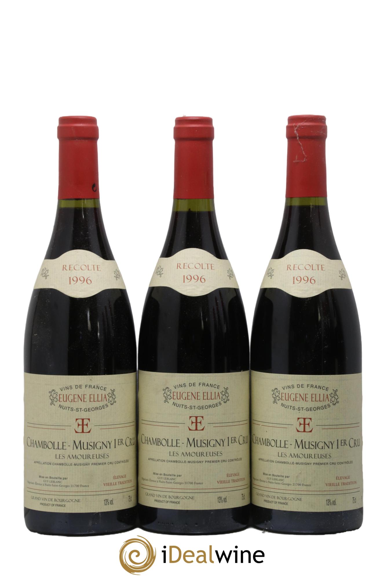 Chambolle-Musigny 1er Cru Les Amoureuses Eugène Ellia 1996 - Lot de 6 bouteilles - 1