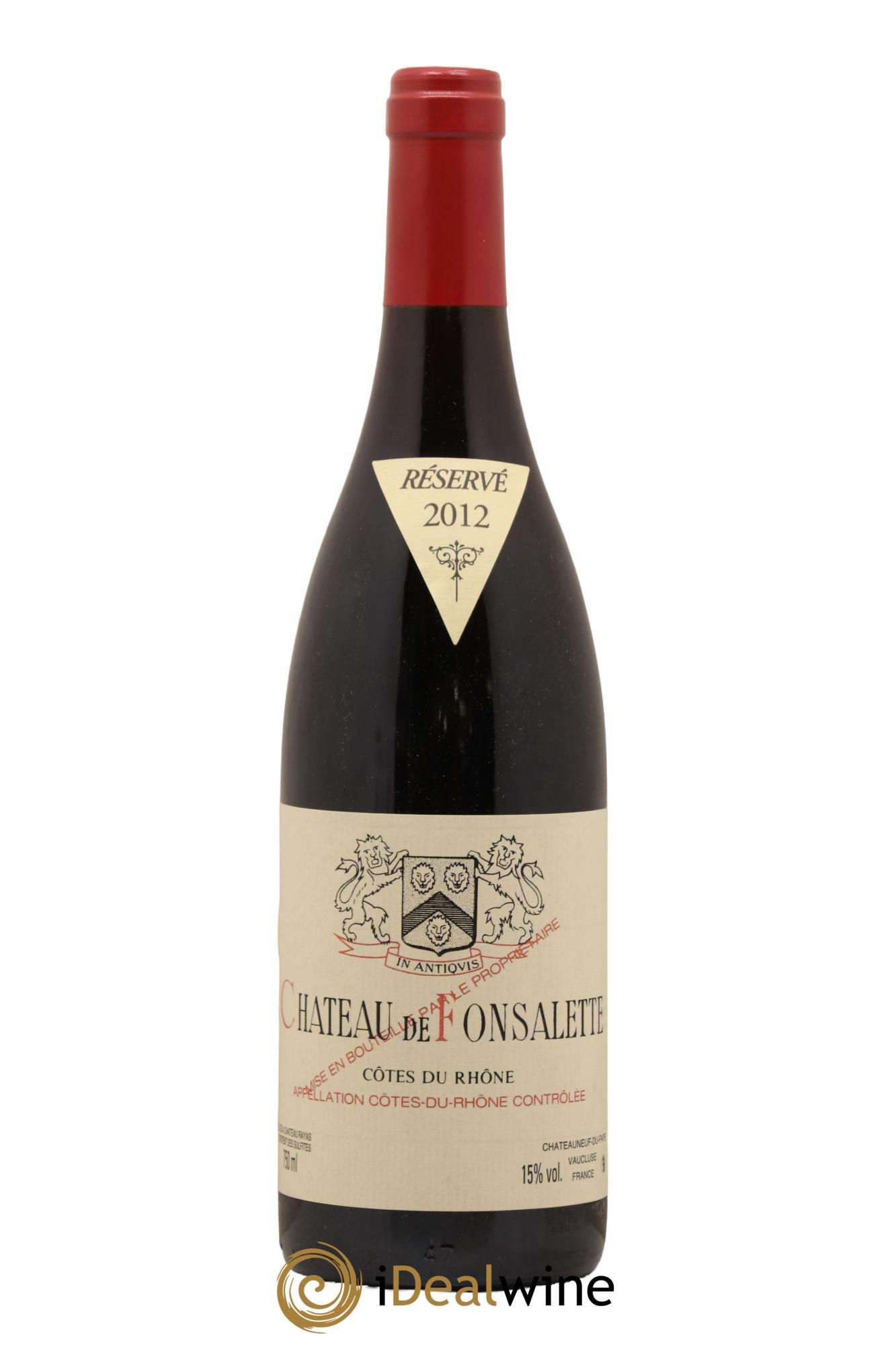 Côtes-du-Rhône Château de Fonsalette Emmanuel Reynaud 2012 - Lot de 1 bouteille - 0