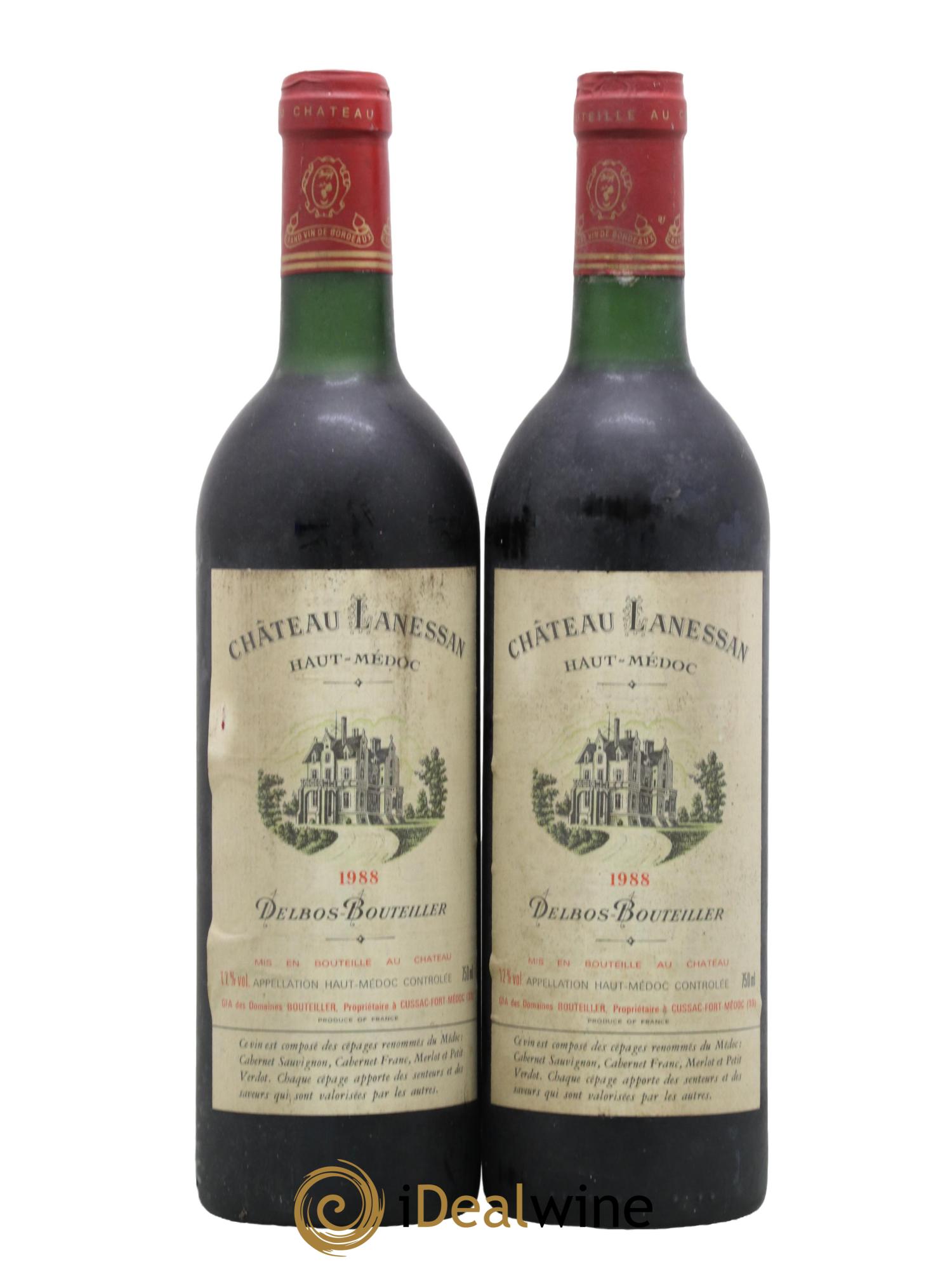 Château Lanessan Cru Bourgeois 1988 - Lot de 2 bouteilles - 0