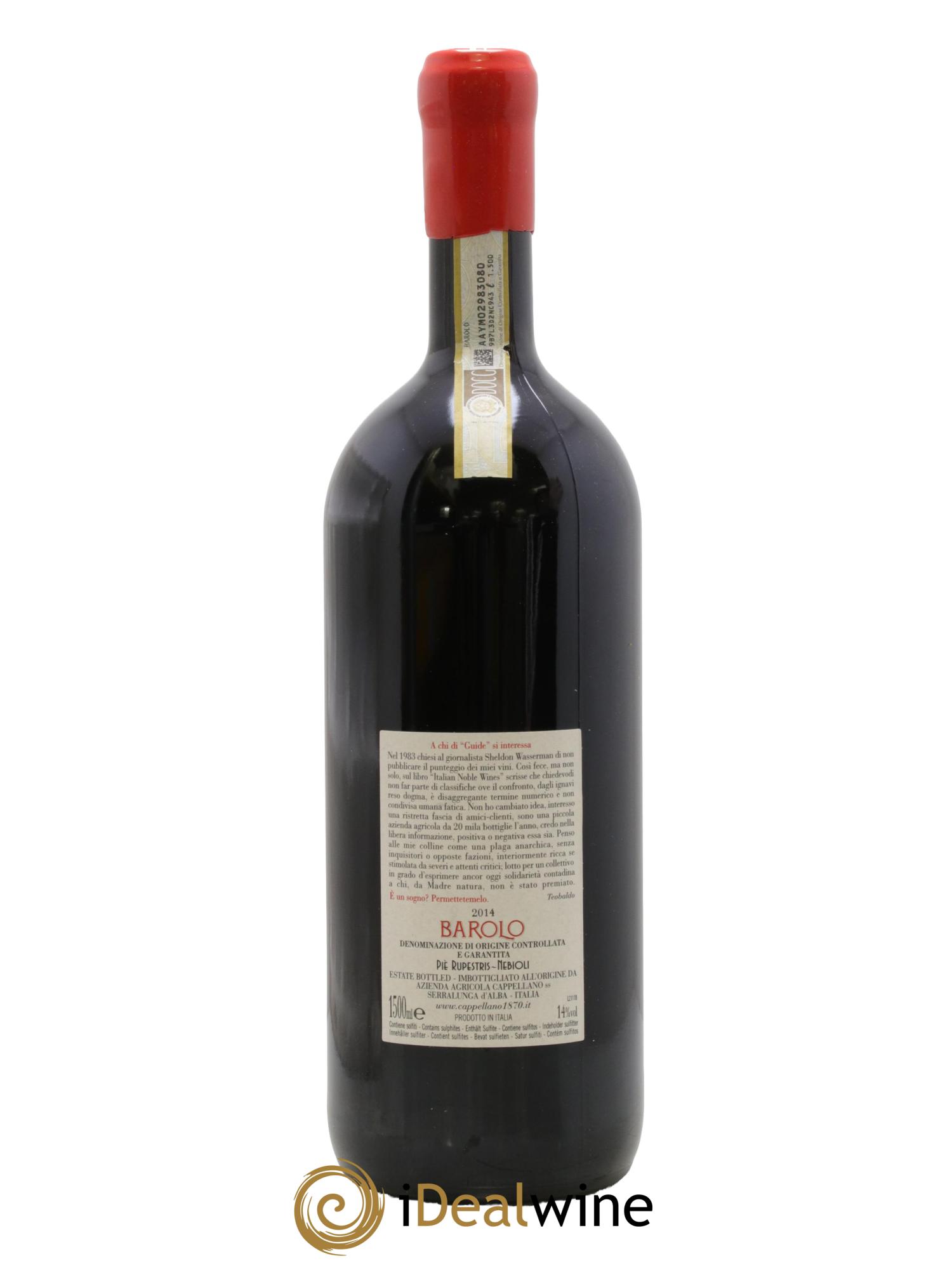 Barolo DOCG Pie Rupestris Cappellano 2014 - Lot of 1 magnum - 2
