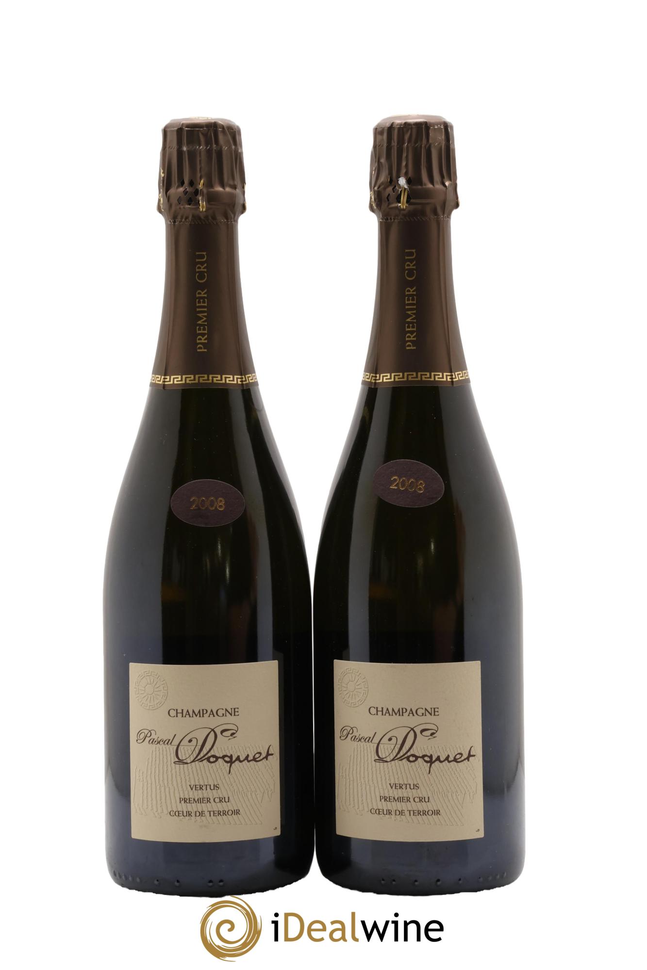 Vertus 1er Cru Extra-Brut Coeur de Terroir Pascal Doquet 2008 - Lote de 2 botellas - 0