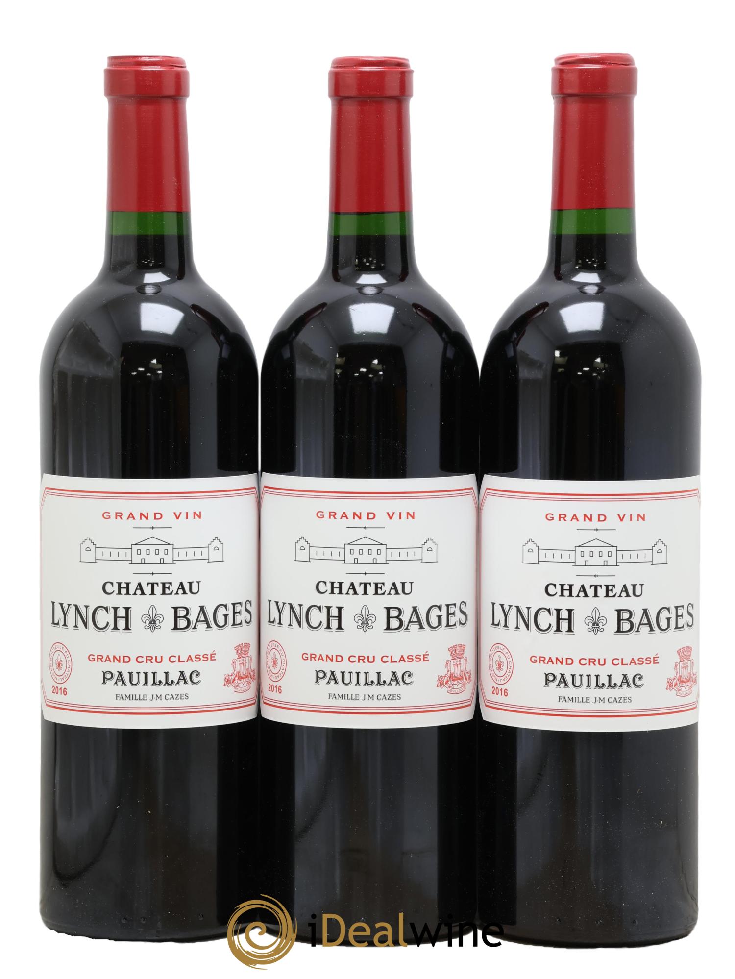 Château Lynch Bages 5ème Grand Cru Classé 2016 - Lot of 3 bottles - 0