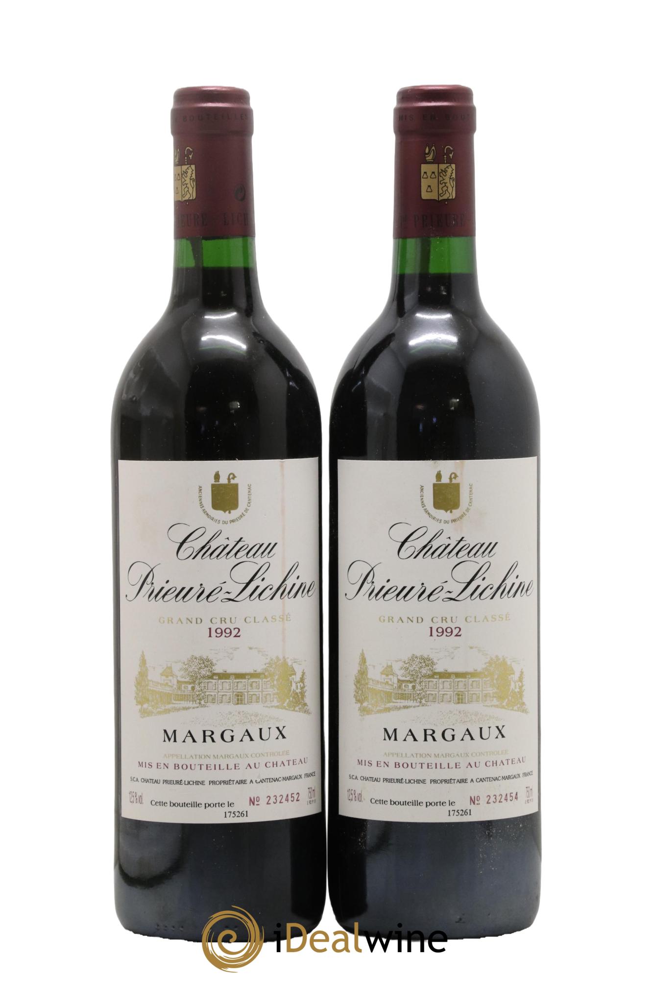 Château Prieuré Lichine 4ème Grand Cru Classé 1992 - Lot of 2 bottles - 0