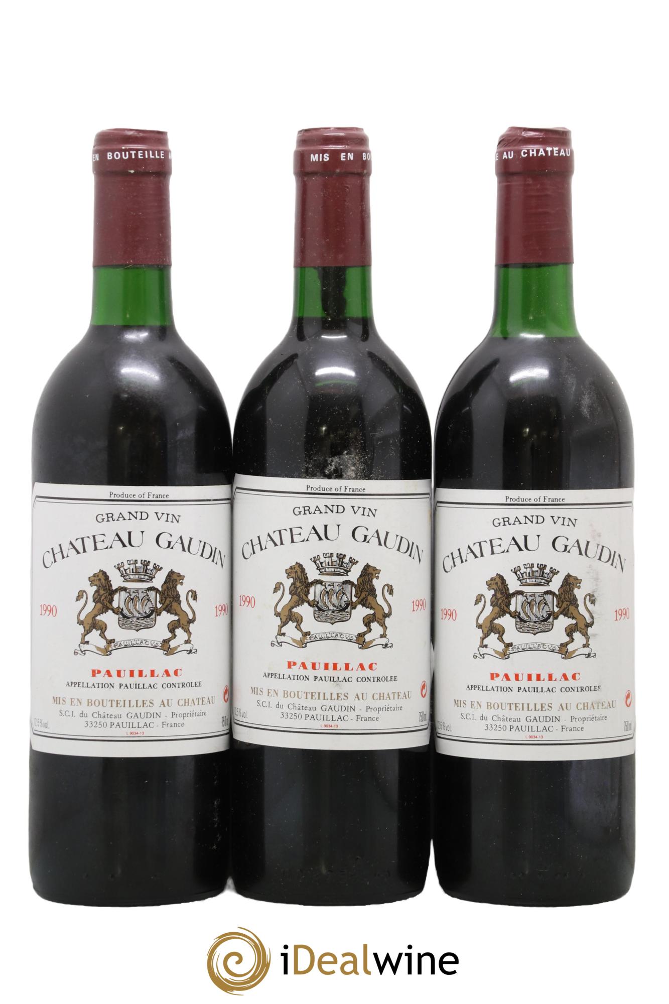 Château Gaudin 1990 - Posten von 3 Flaschen - 0