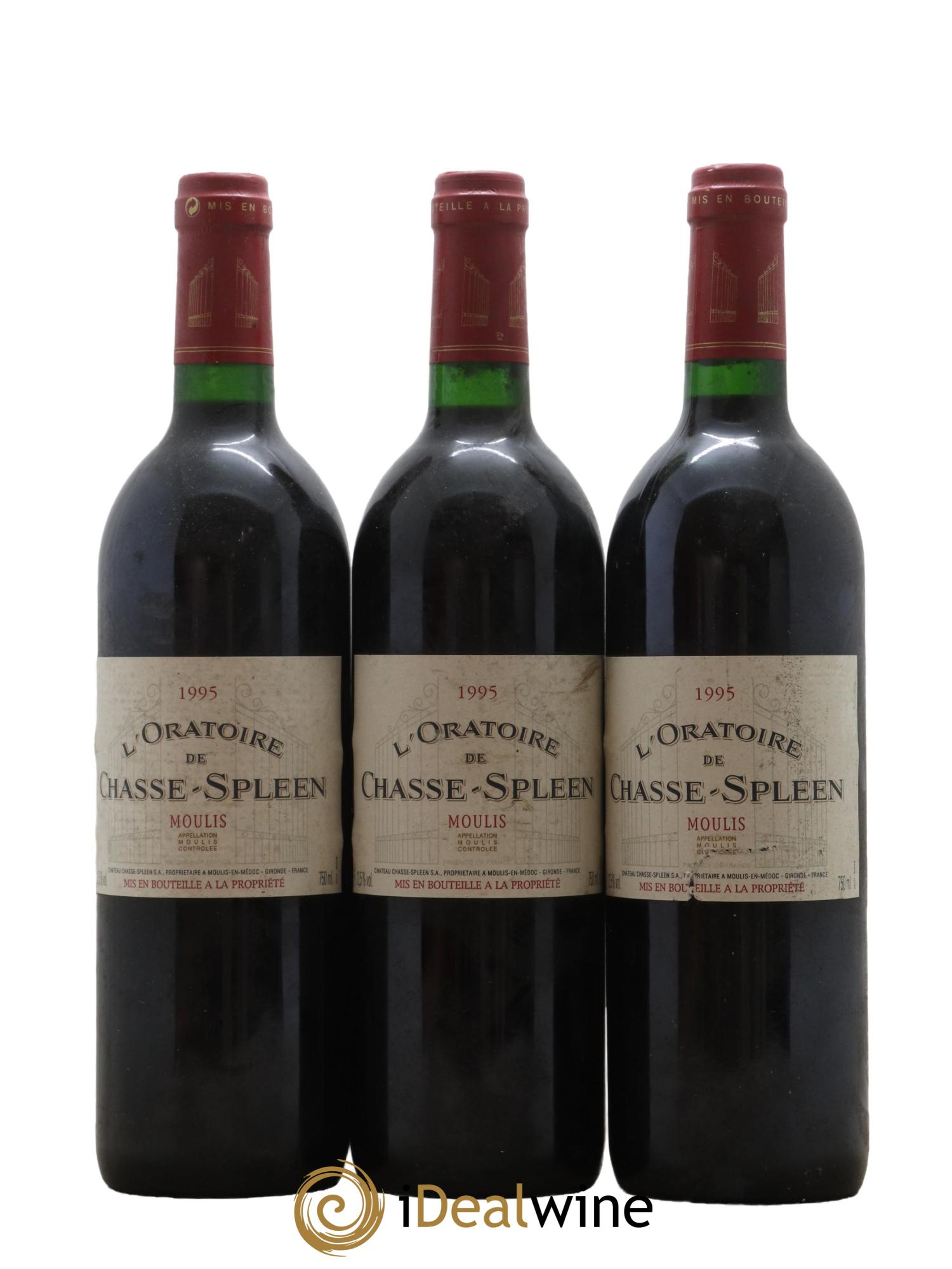 Oratoire de Chasse Spleen Second Vin 1995 - Lot de 3 bouteilles - 0