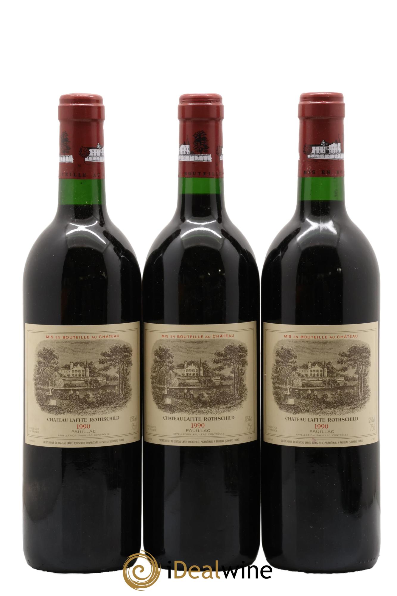 Château Lafite Rothschild 1er Grand Cru Classé 1990 - Lot de 3 bouteilles - 0