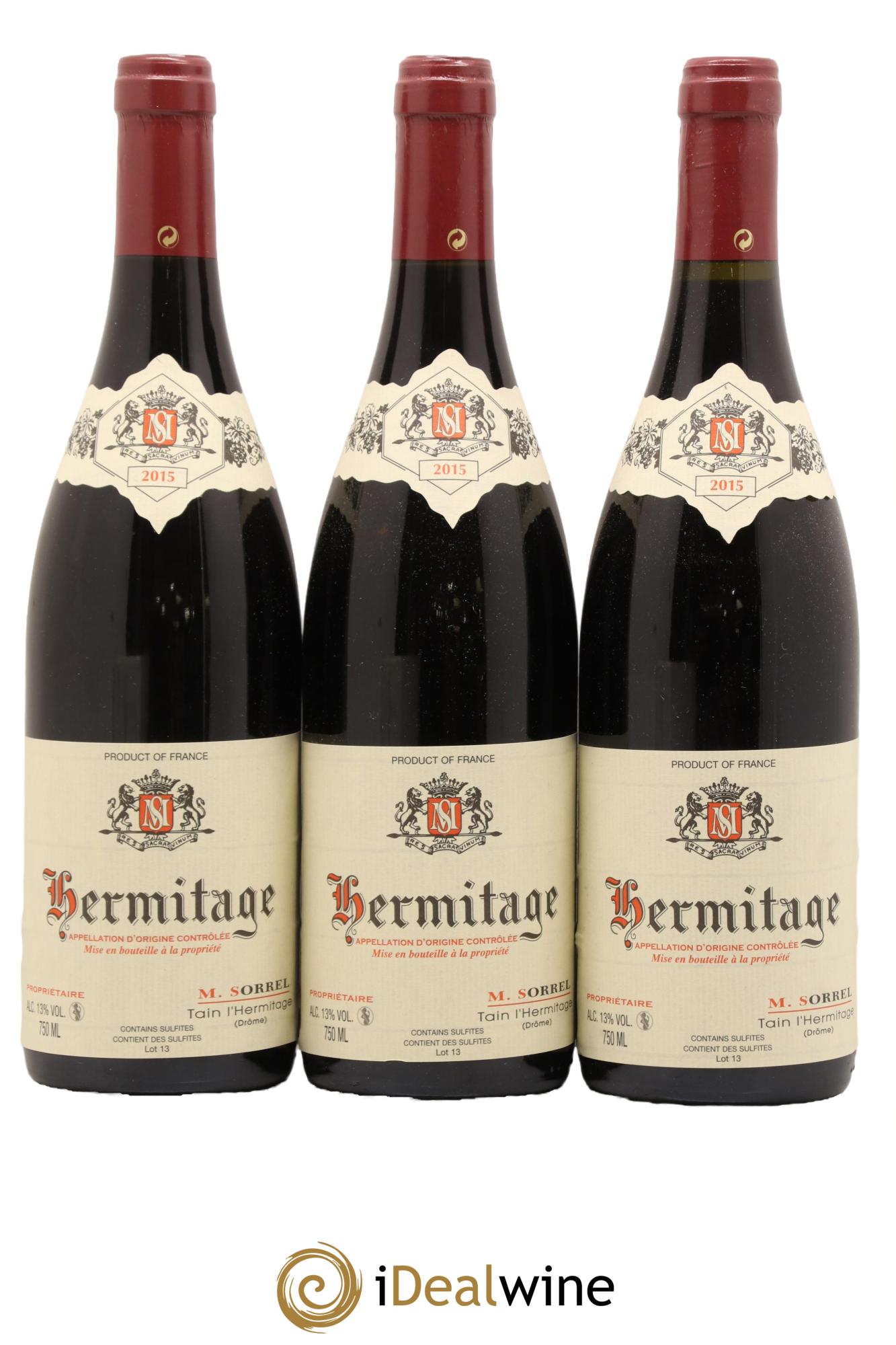 Hermitage Marc Sorrel 2015 - Lot de 3 bouteilles - 0