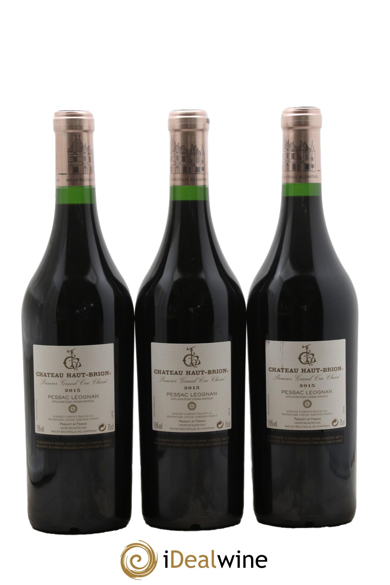 Château Haut Brion 1er Grand Cru Classé 2015 - Lot of 3 bottles - 1