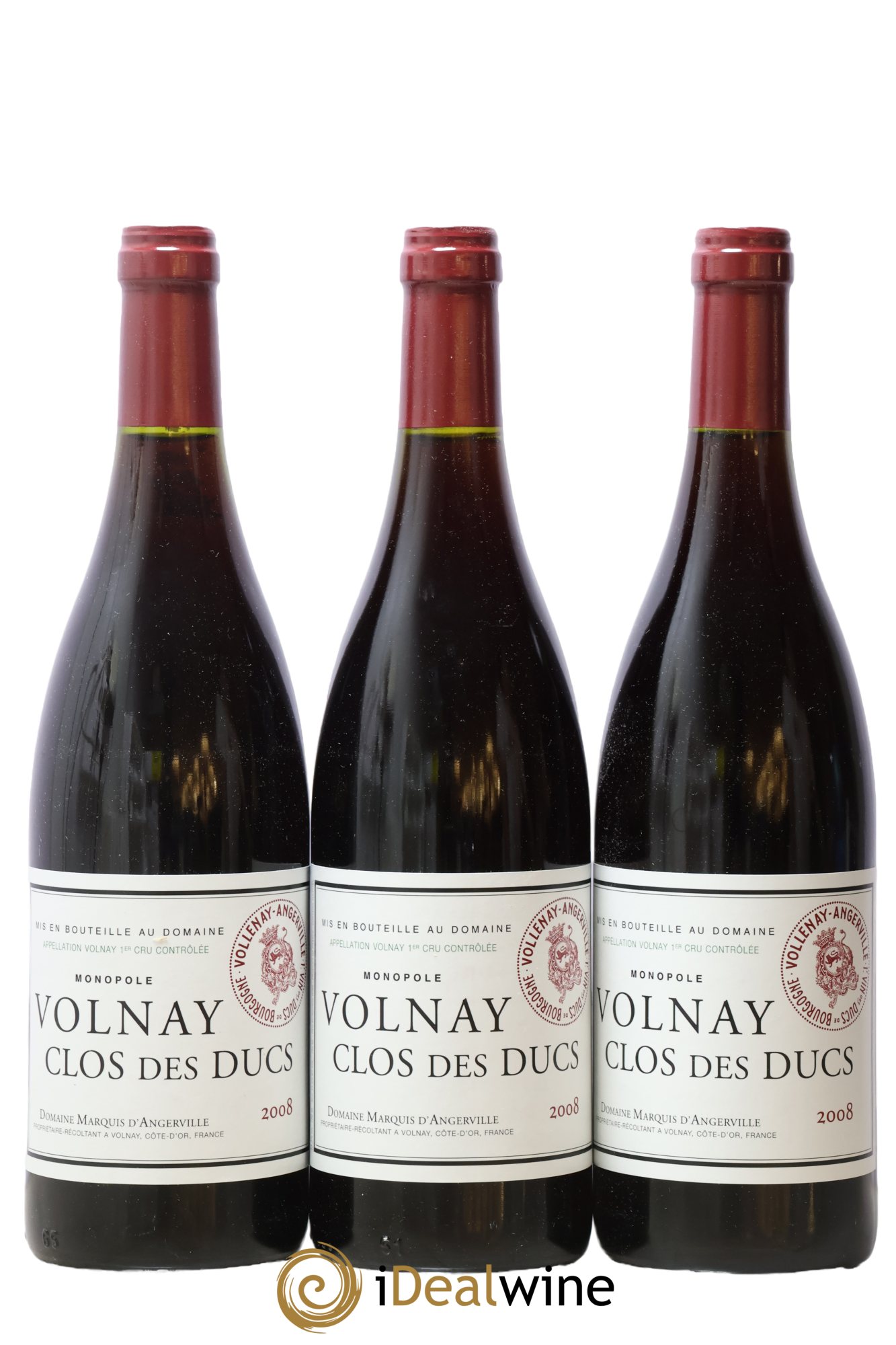 Volnay 1er Cru Clos des Ducs Marquis d'Angerville (Domaine) 2008 - Lot de 3 bouteilles - 0