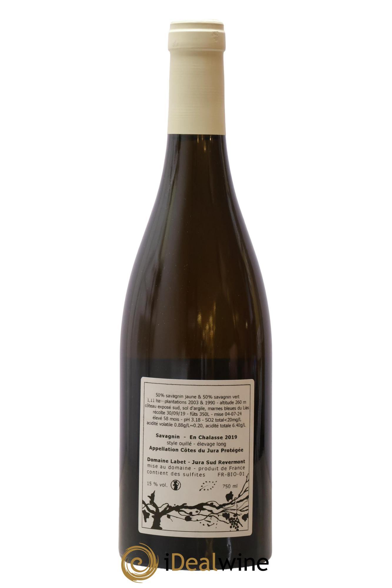 Côtes du Jura Savagnin en Chalasse Elevage Long Romain - Julien - Charline Labet 2019 - Lot de 1 bouteille - 1