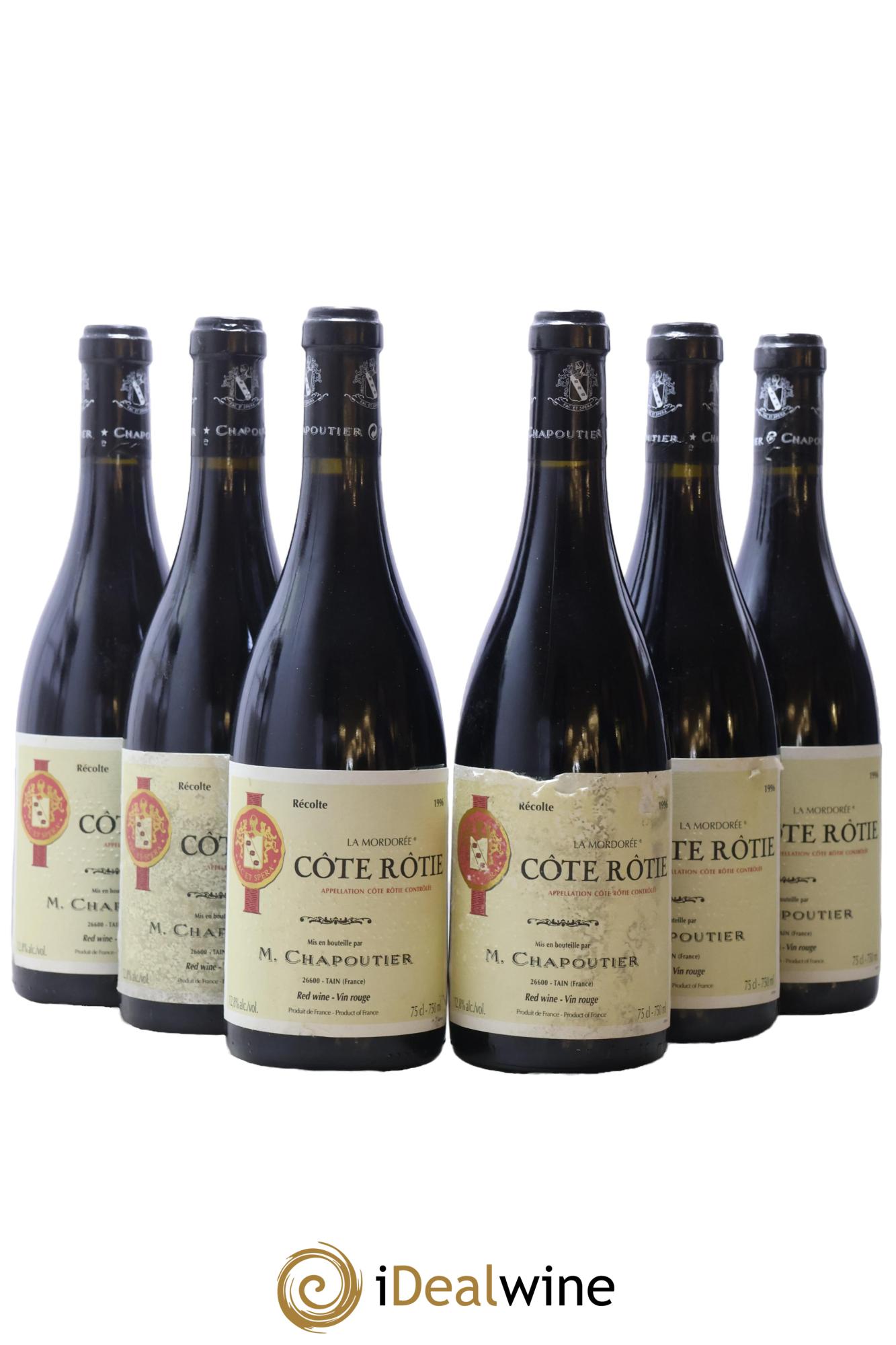 Côte-Rôtie La Mordorée Chapoutier 1996 - Lotto di 6 bottiglie - 0