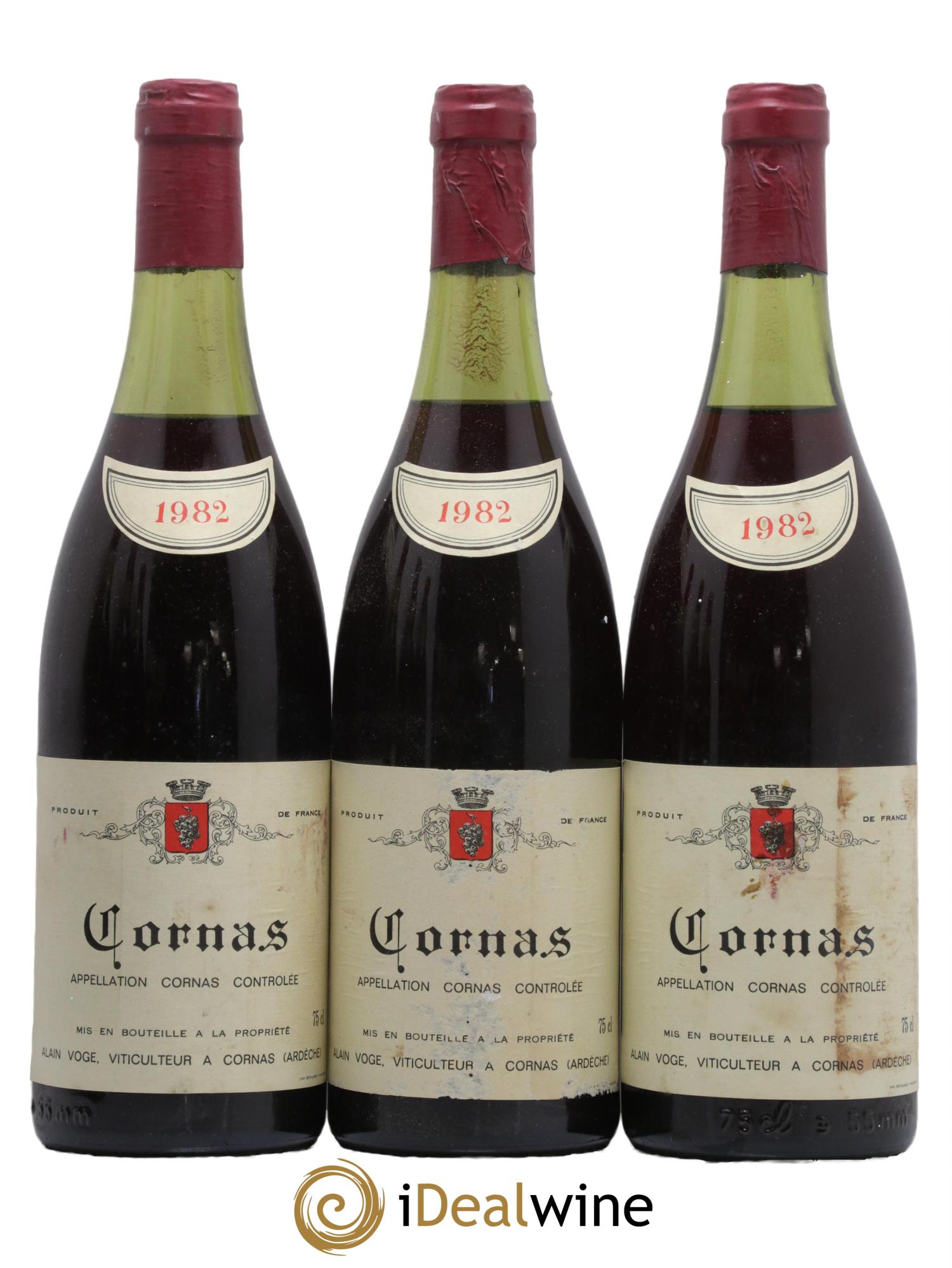 Cornas Domaine Alain Voge 1982 - Lot de 3 bouteilles - 0