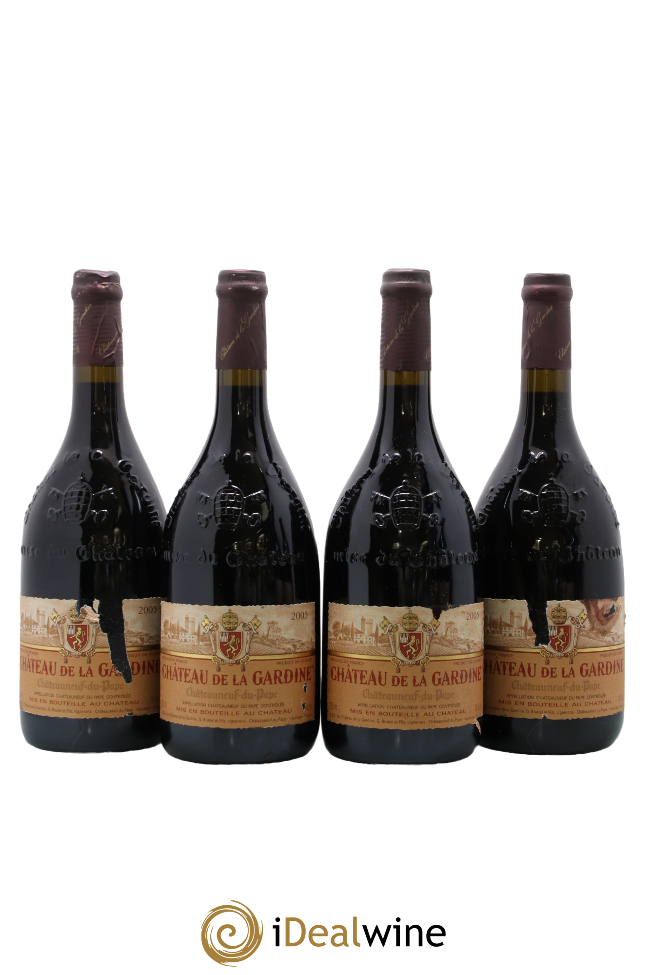 Châteauneuf-du-Pape Château de La Gardine Famille Brunel 2005 - Lot de 4 bouteilles - 0