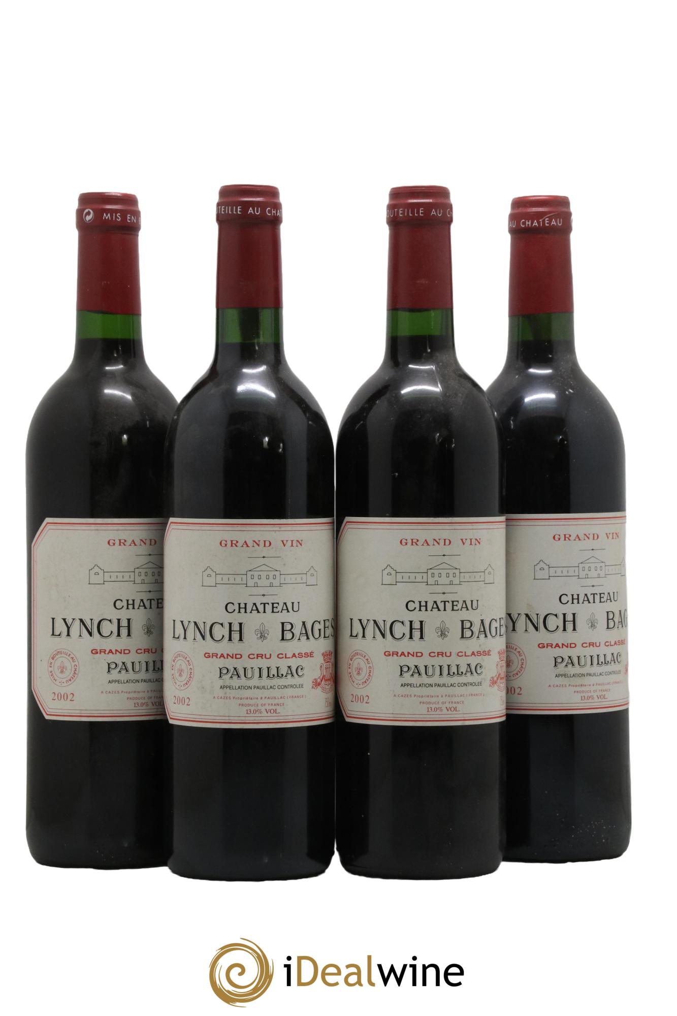 Château Lynch Bages 5ème Grand Cru Classé 2002 - Lot de 4 bouteilles - 0