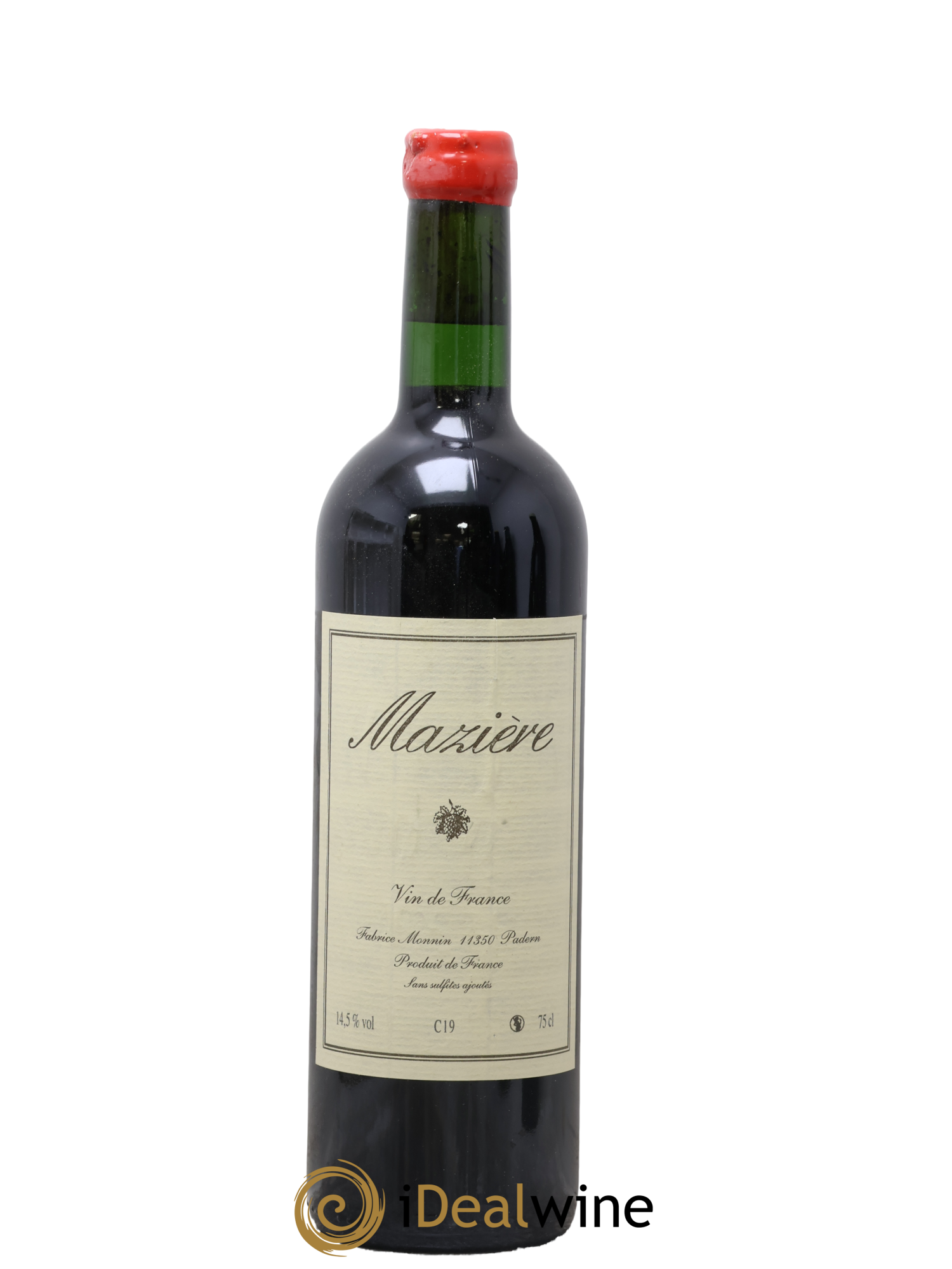 Vin de France Mazière Carignan Fabrice Monnin 2019 - Lot de 1 bouteille - 0