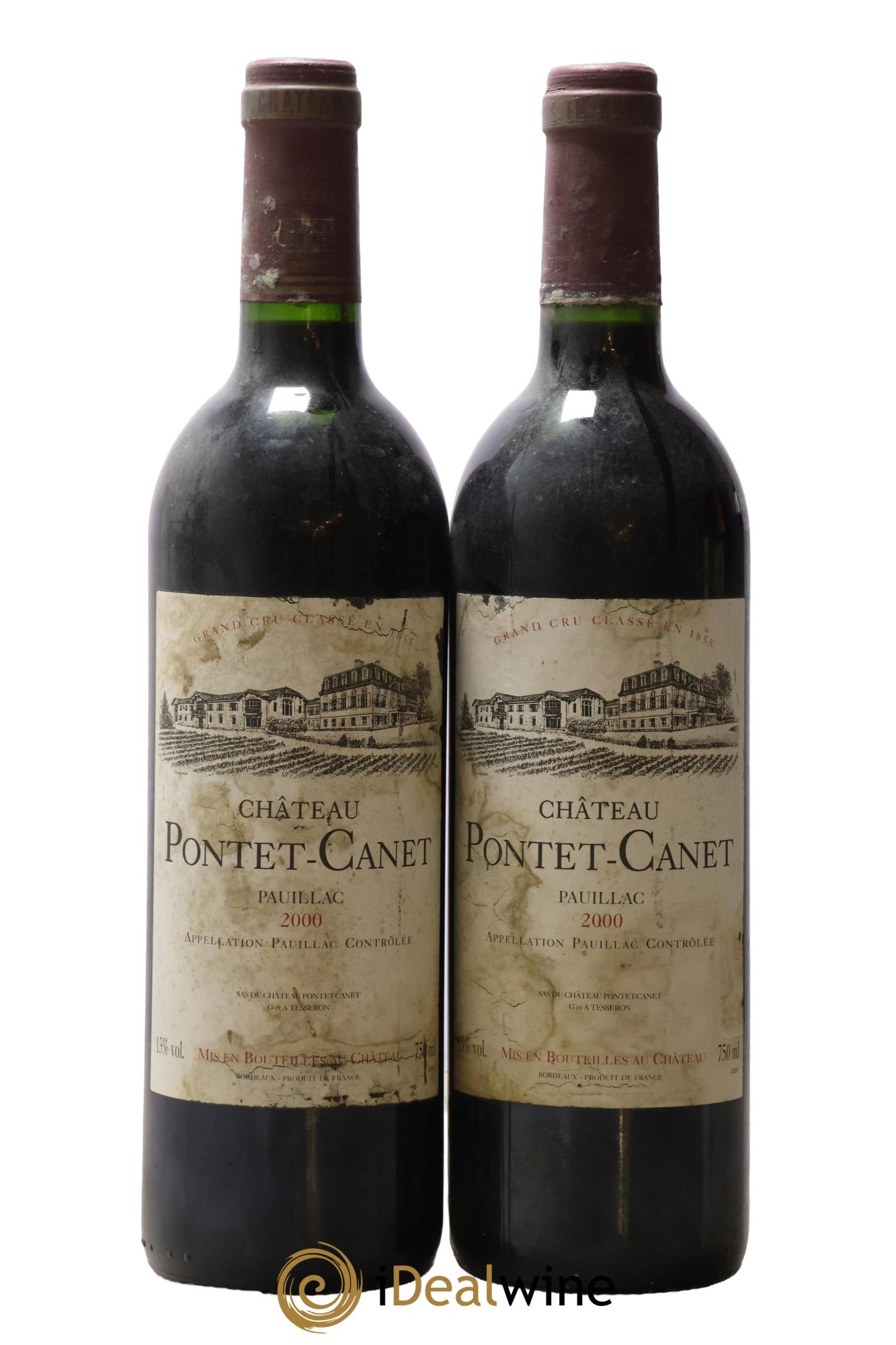 Château Pontet Canet 5ème Grand Cru Classé 2000 - Lot de 2 bouteilles - 0