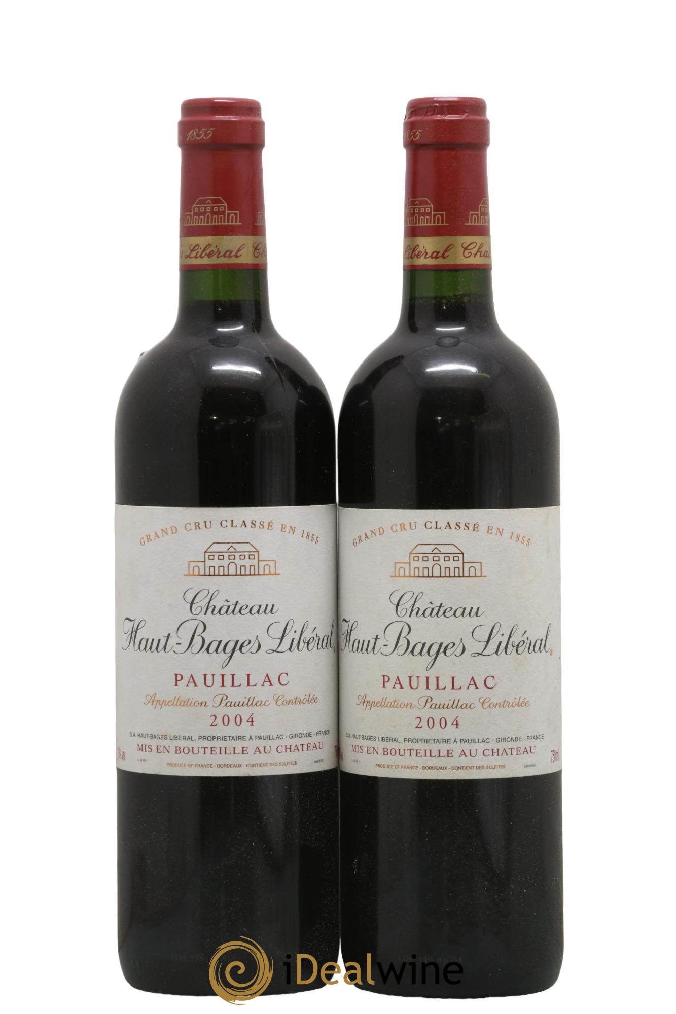 Château Haut Bages Libéral 5ème Grand Cru Classé 2004 - Lot de 2 bouteilles - 0