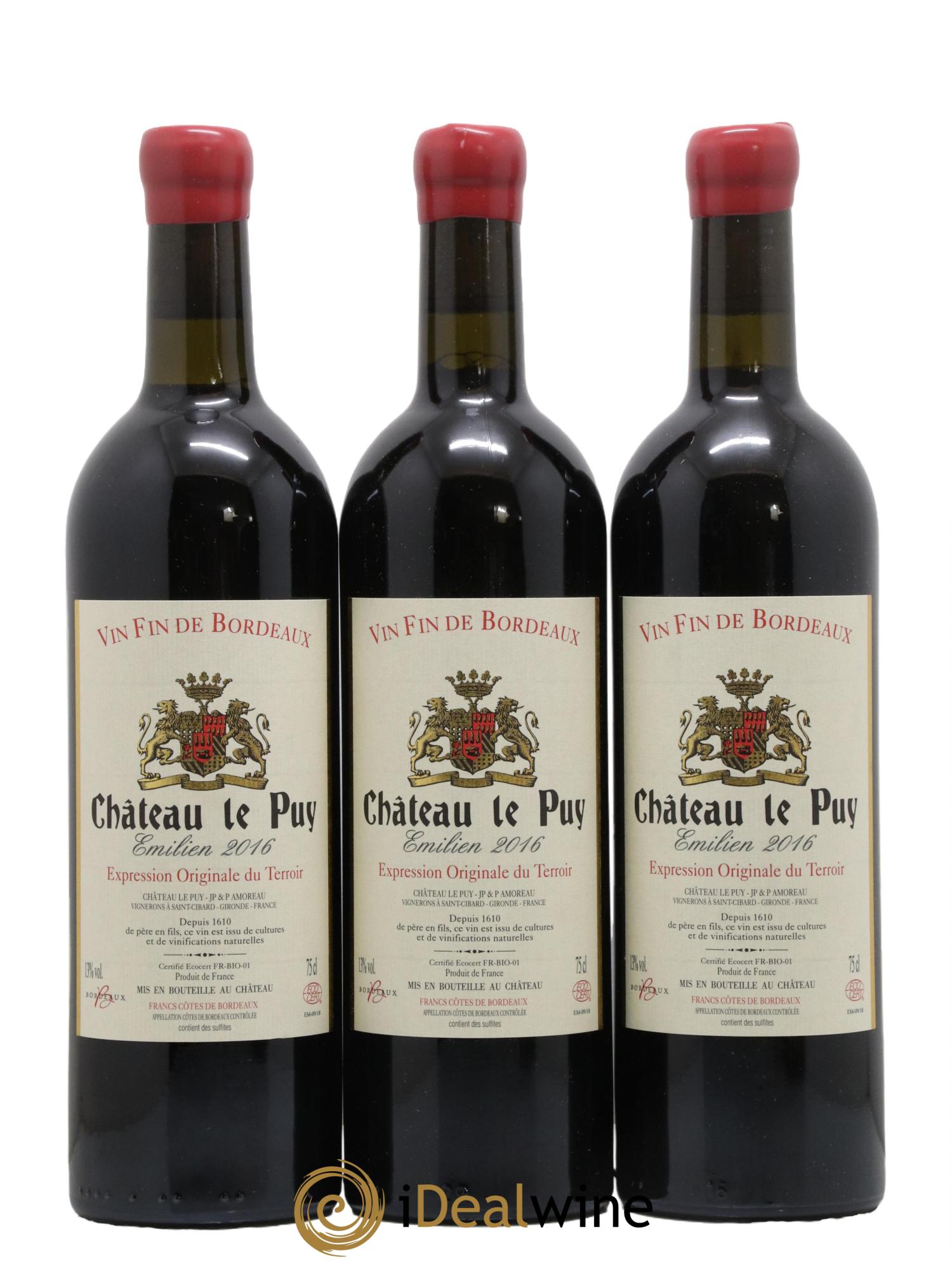 Le Puy - Cuvée Emilien 2016 - Lot de 3 bouteilles - 0