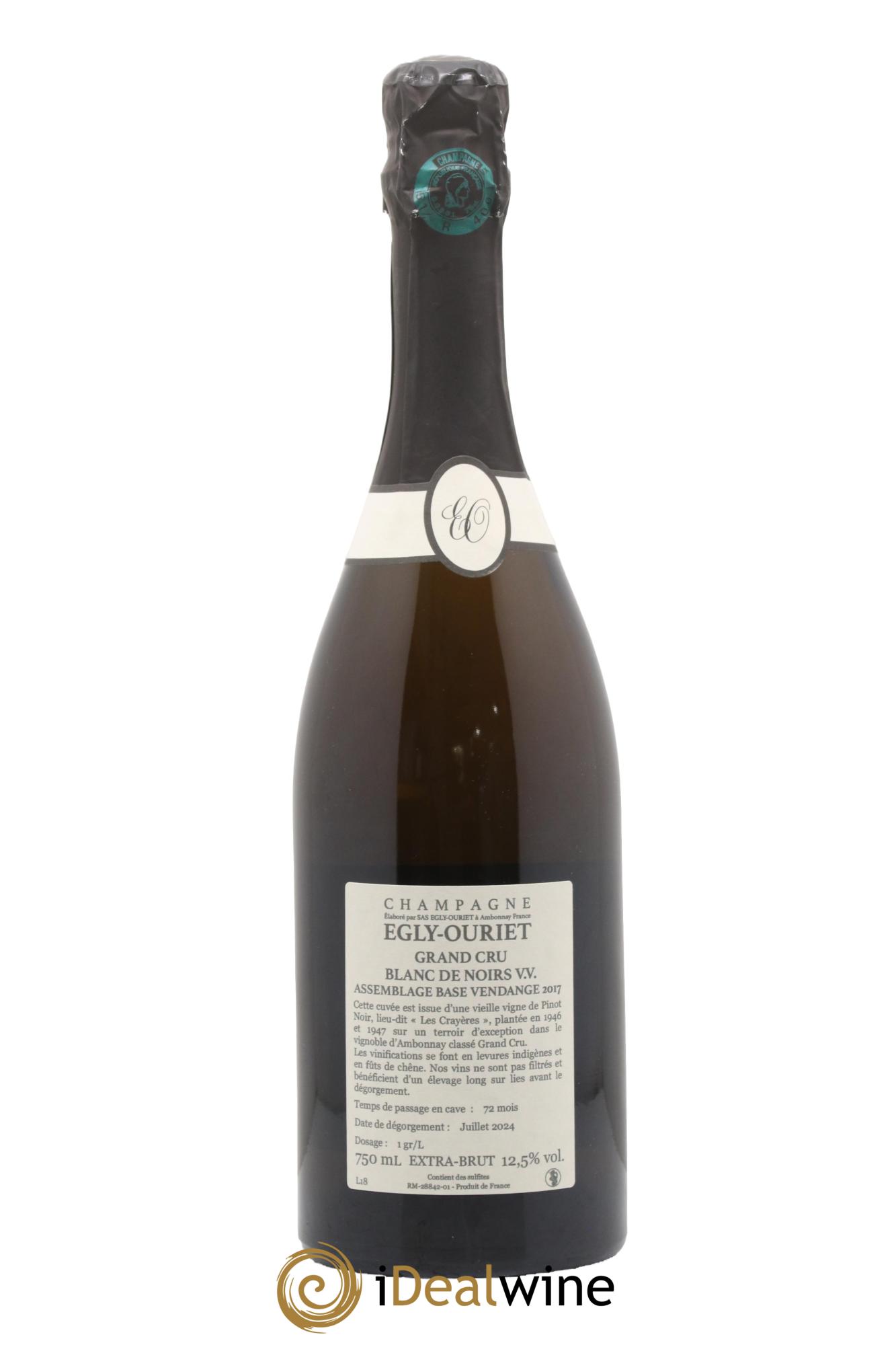 Blanc de Noirs Les Crayères Vieilles vignes Egly-Ouriet - Lot of 1 bottle - 1