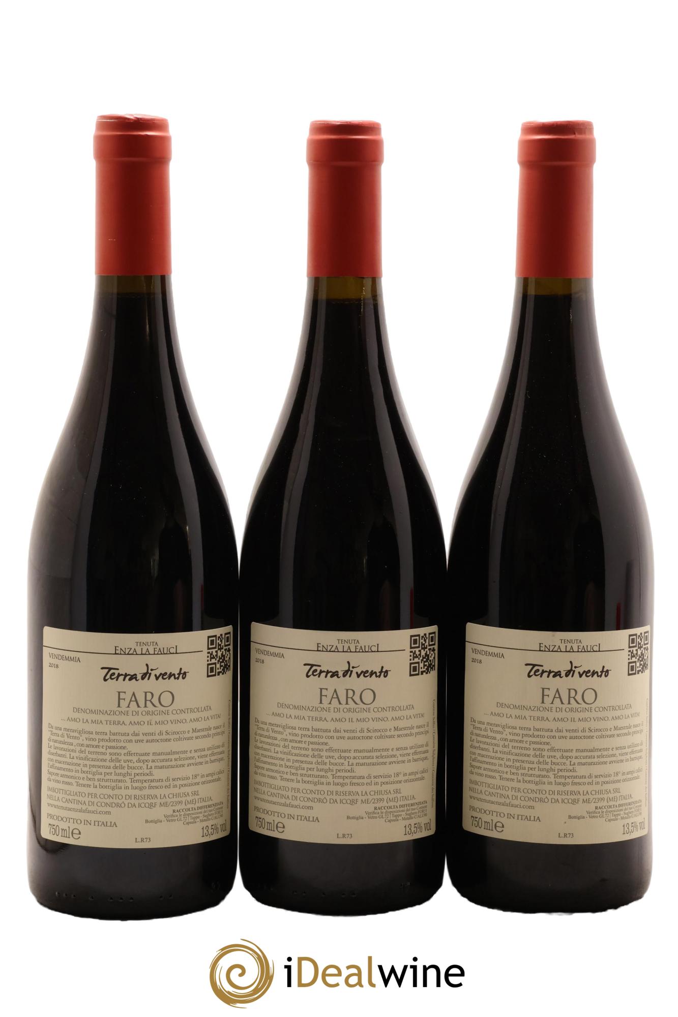 Italie Faro DOC Terra di Vento Tenuta Enza la Fauci 2018 - Lot de 3 bouteilles - 1
