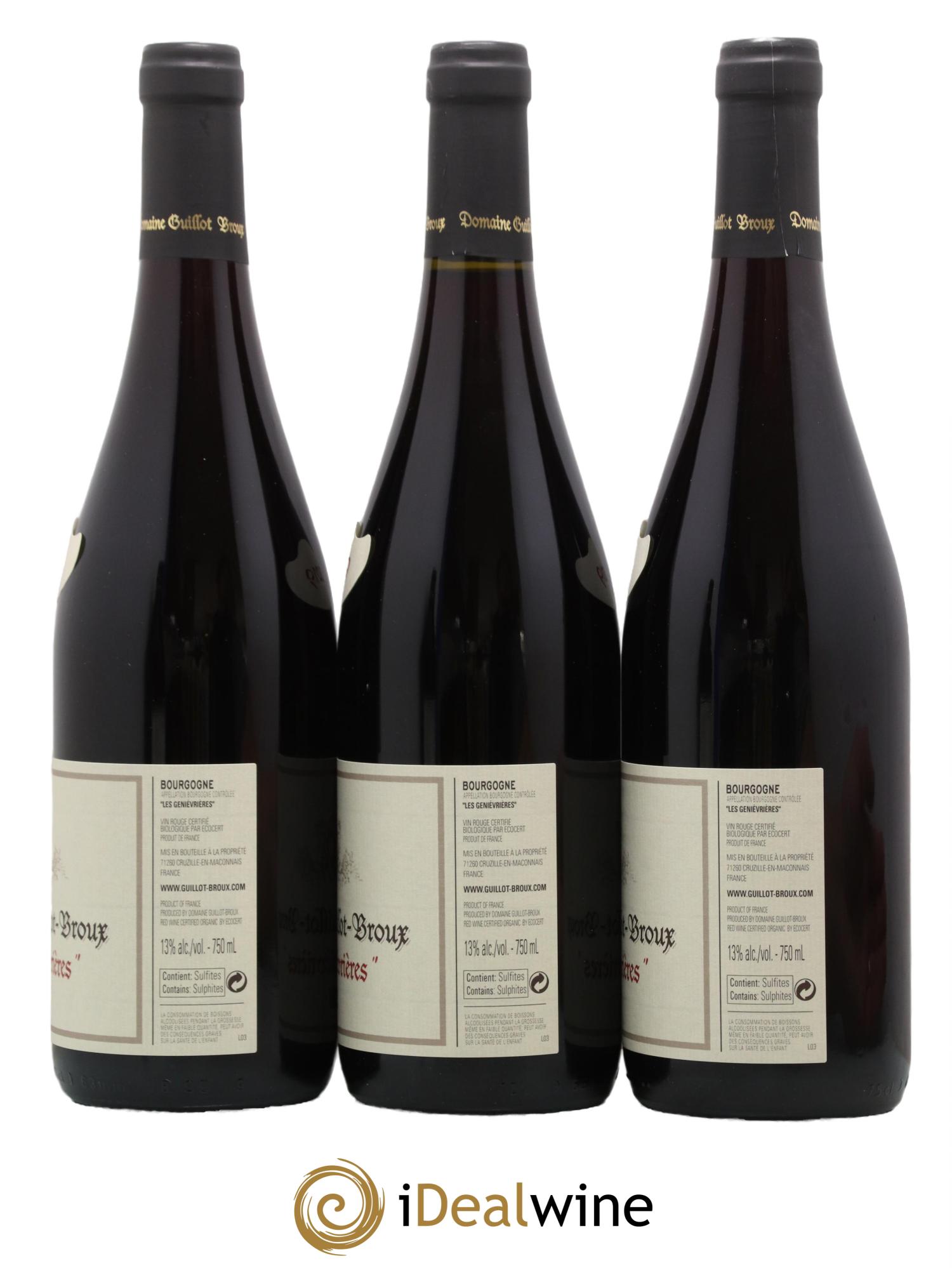 Bourgogne Les Geniévrières Guillot-Broux 2019 - Lot de 3 bouteilles - 1