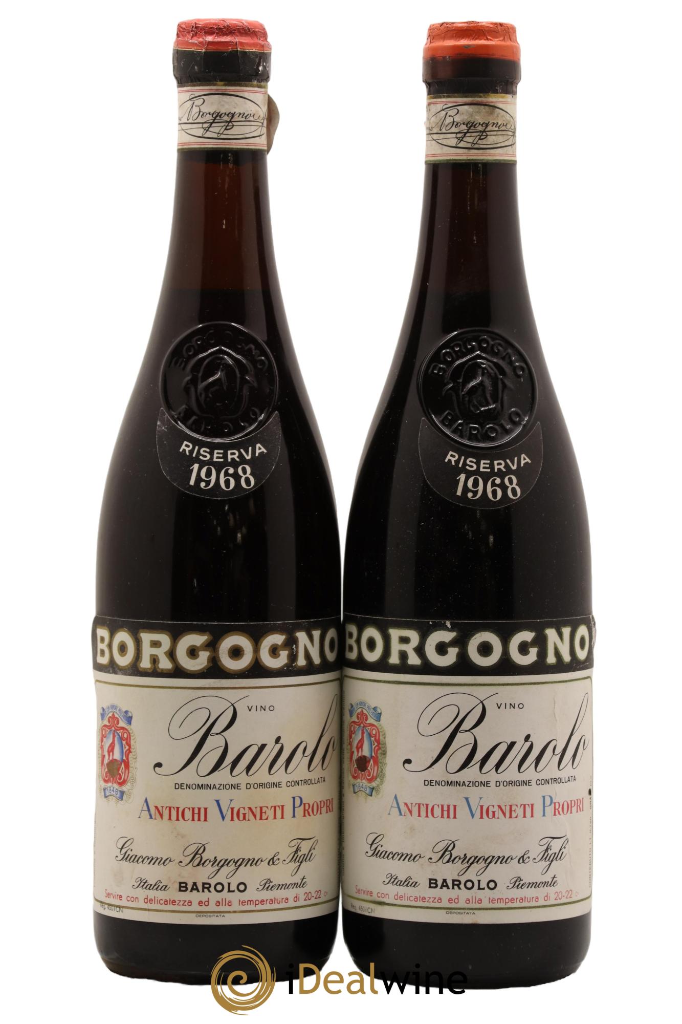 Barolo DOCG Riserva Giacomo Borgogno 1968 - Lot de 2 bouteilles - 0