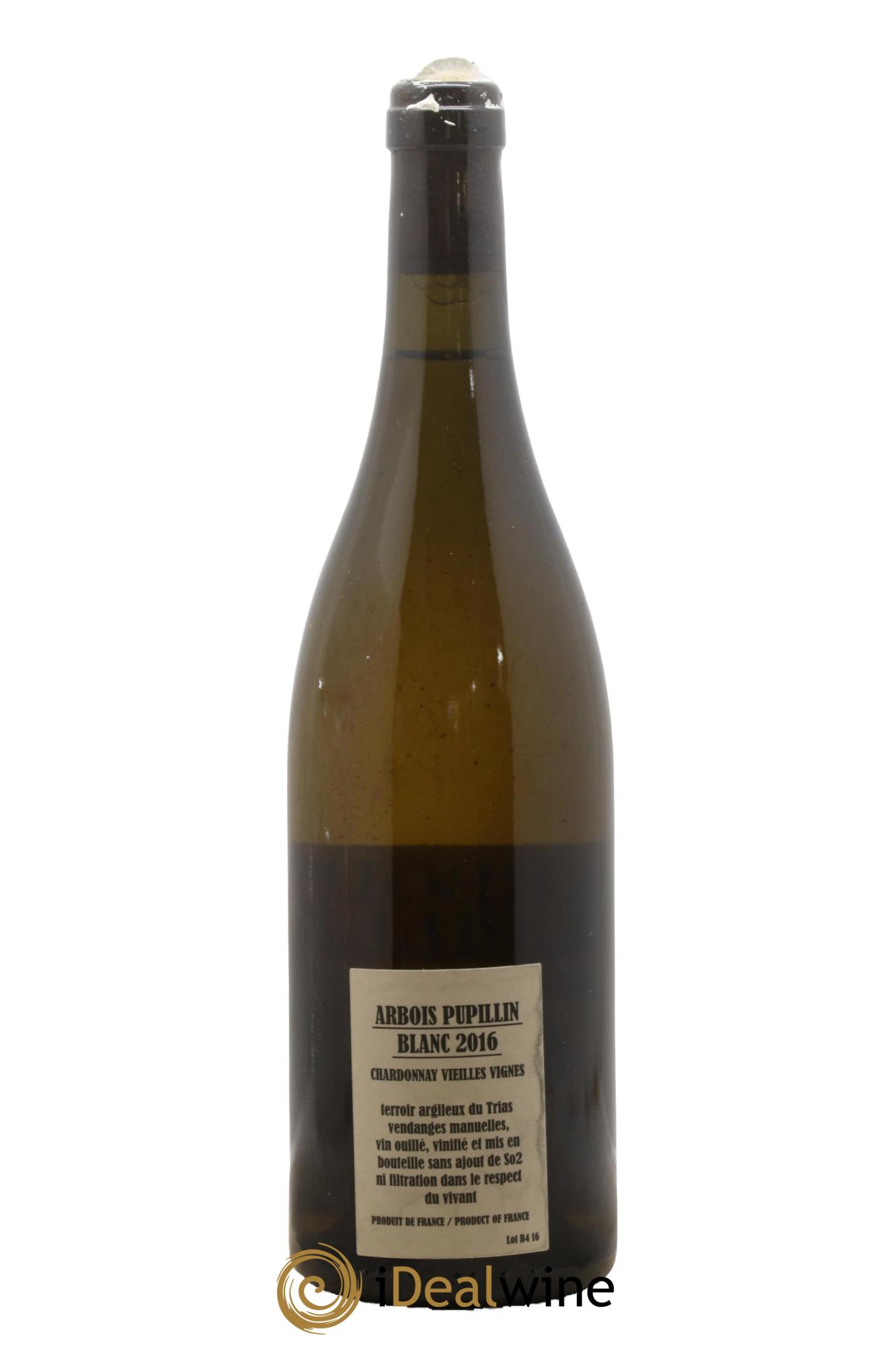 Arbois-Pupillin Chardonnay Vieilles vignes Adeline Houillon & Renaud Bruyère 2016 - Lot of 1 bottle - 1