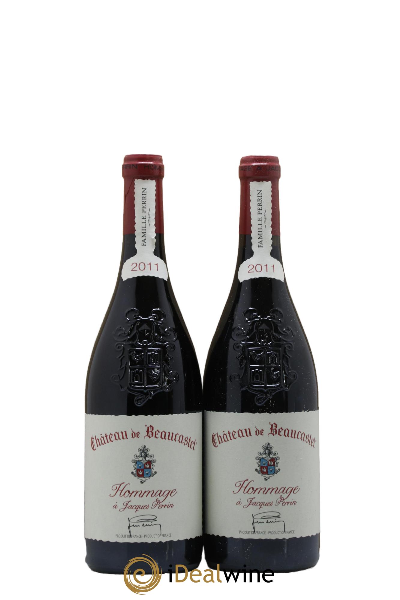 Châteauneuf-du-Pape Château de Beaucastel Hommage à Jacques Perrin Famille Perrin 2011 - Lot of 2 bottles - 0