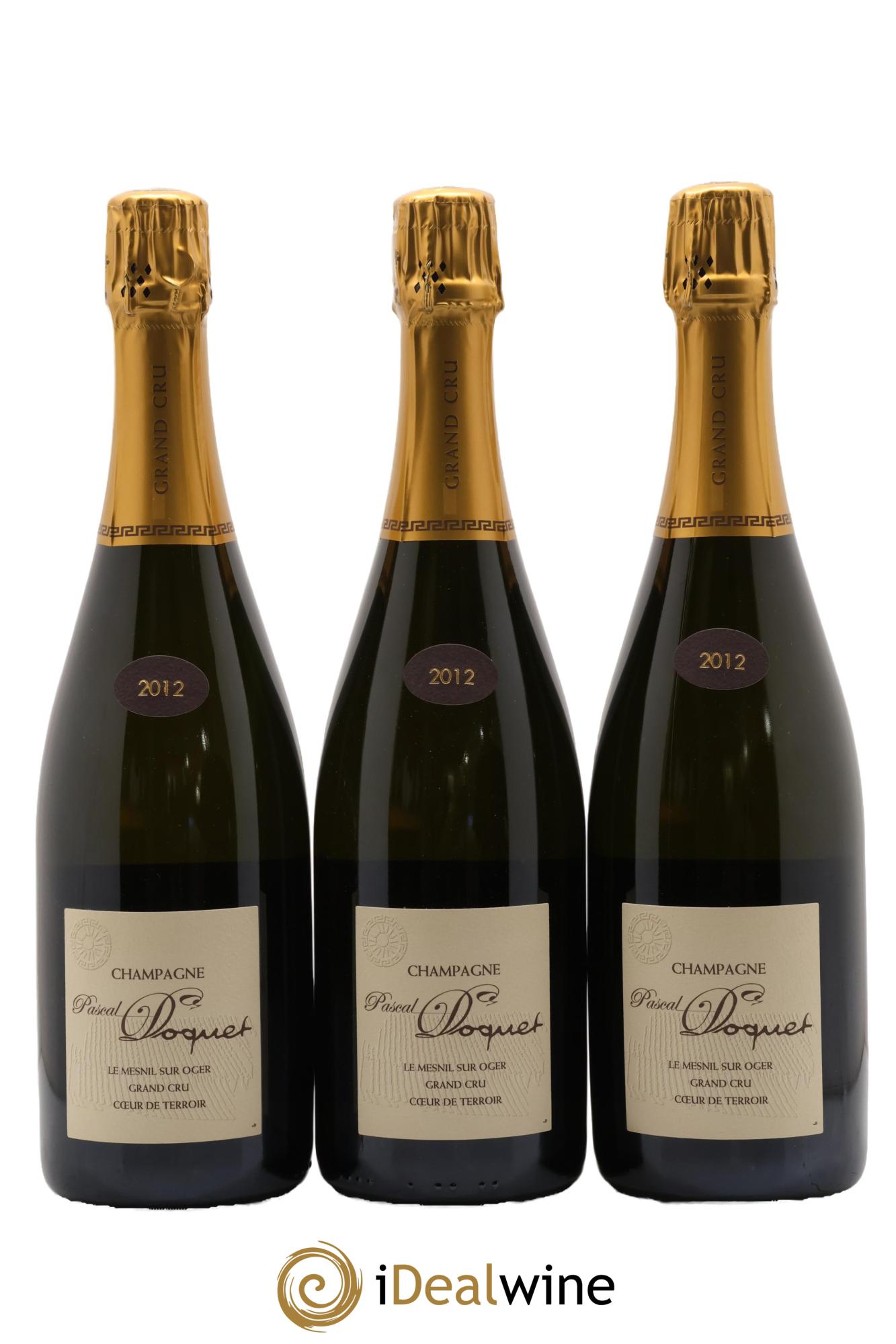 Champagne Grand Cru Le Mesnil Doquet Pascal 2012 - Lote de 3 botellas - 0