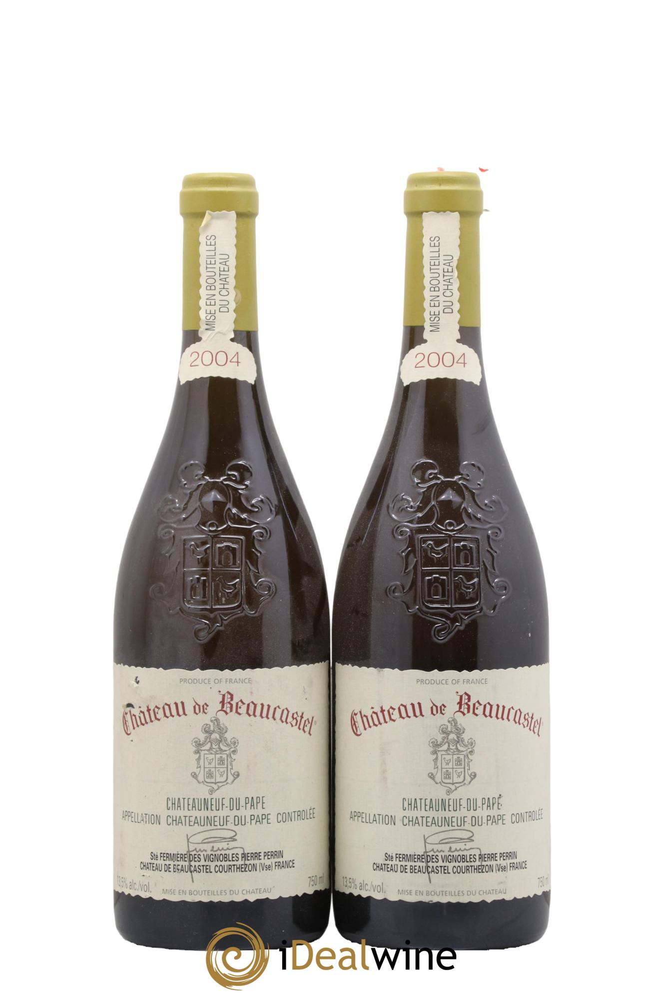 Châteauneuf-du-Pape Château de Beaucastel Famille Perrin 2004 - Lot of 2 bottles - 0