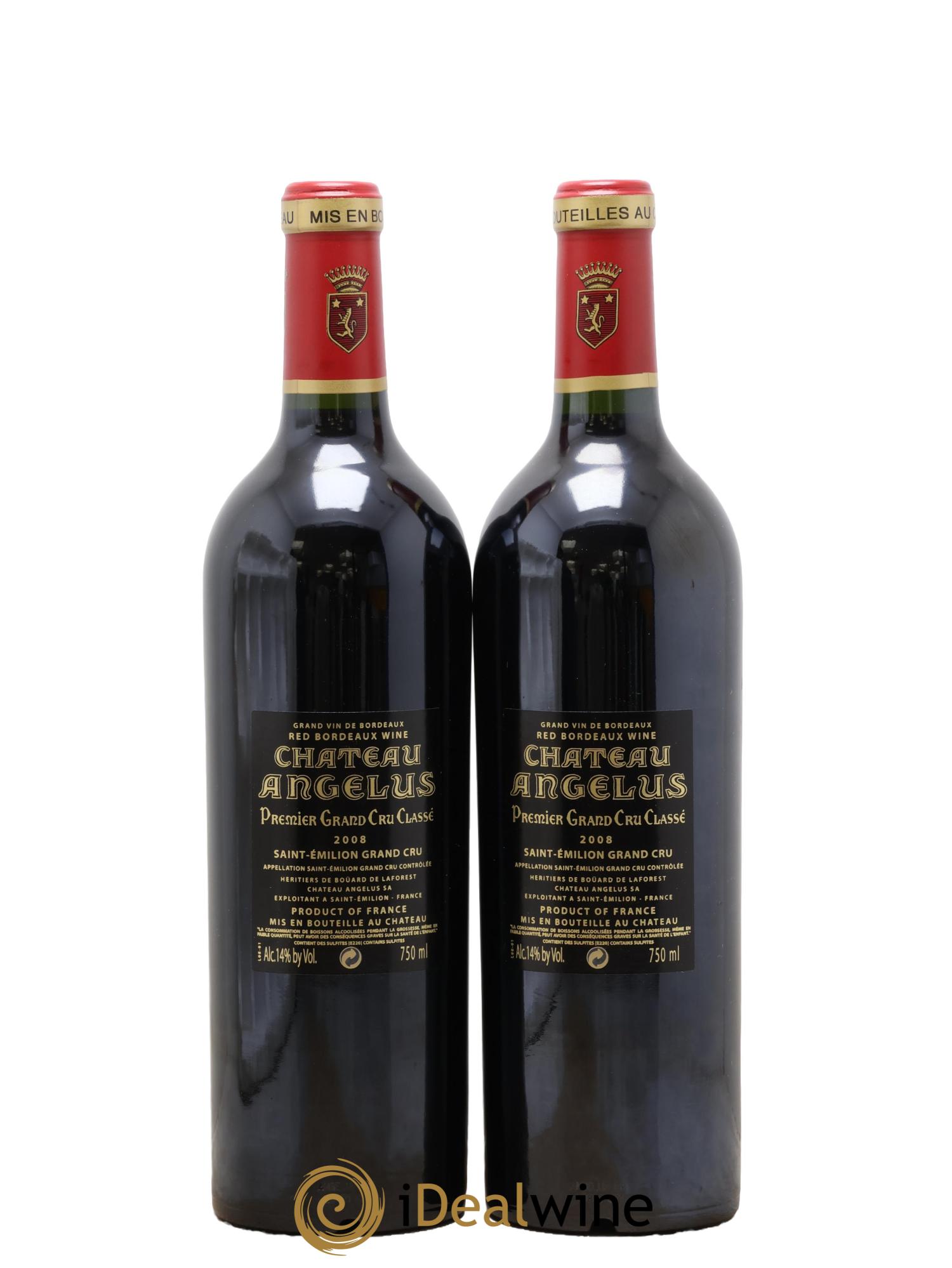 Château Angélus 1er Grand Cru Classé A 2008 - Lot de 2 bouteilles - 1