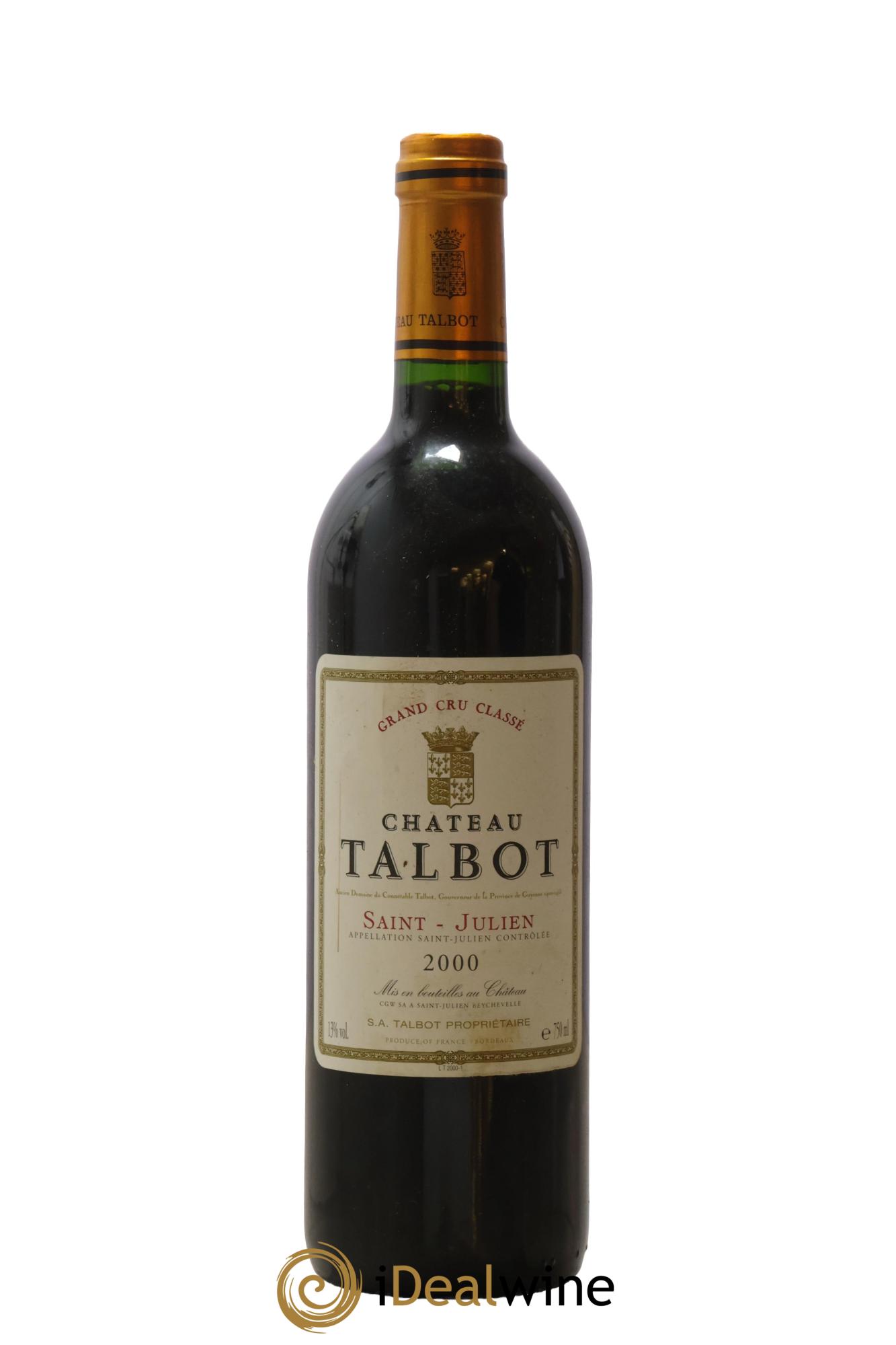 Château Talbot 4ème Grand Cru Classé 2000 - Lot of 1 bottle - 0