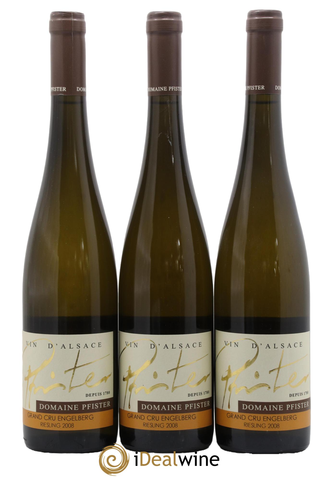 Alsace Riesling Grand Cru Engelberg Domaine Pfister 2008 - Lot de 3 bouteilles - 0