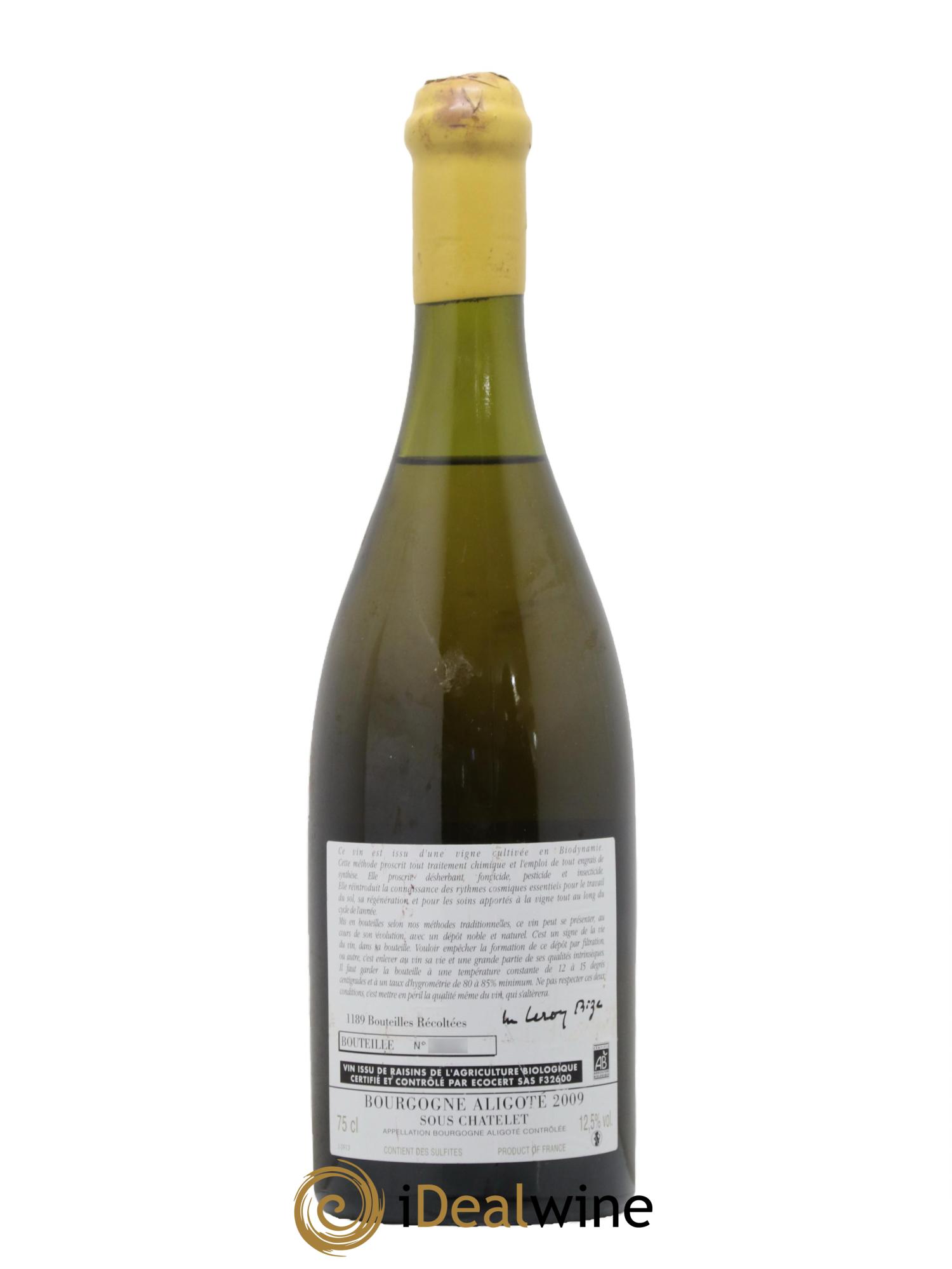 Bourgogne Aligoté Sous Chatelet d'Auvenay (Domaine) 2009 - Lot de 1 bouteille - 1