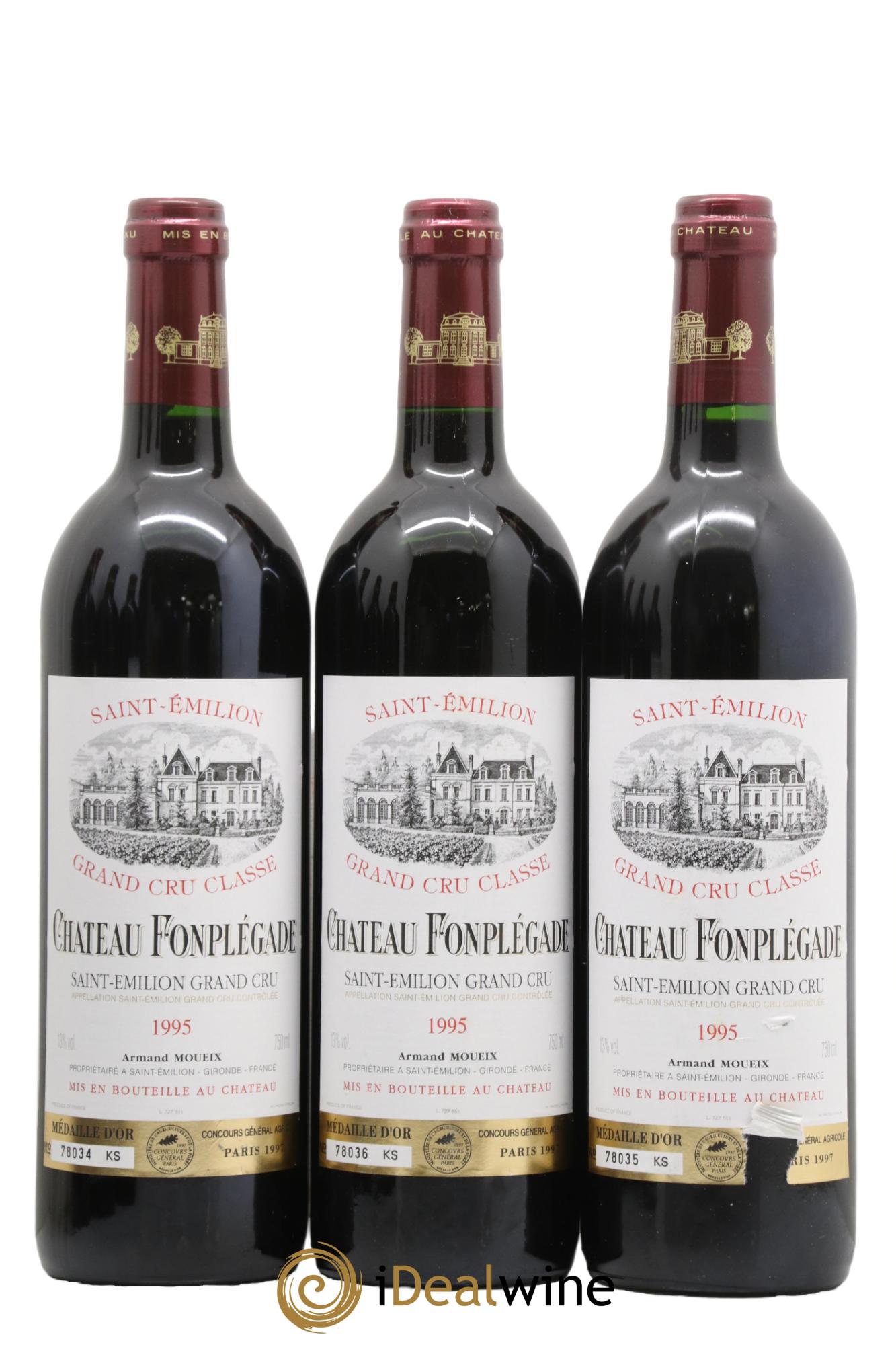 Château Fonplegade Grand Cru Classé 1995 - Posten von 6 Flaschen - 1