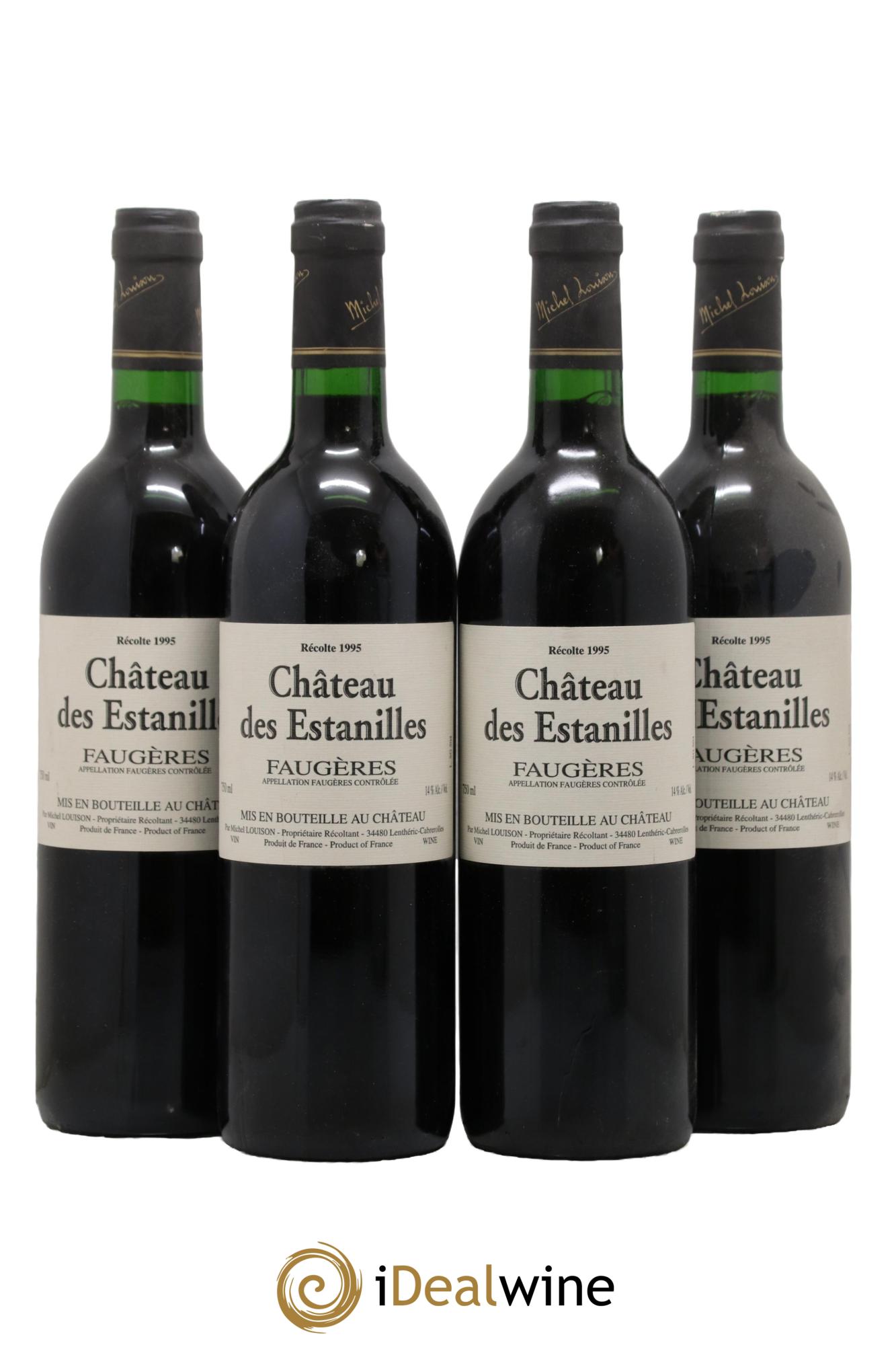 Faugères Château des Estanilles Tradition Michel Louison 1995 - Posten von 4 Flaschen - 0