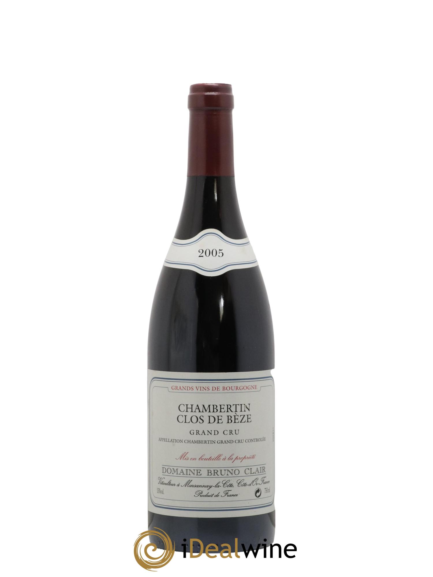 Chambertin Clos de Bèze Grand Cru Bruno Clair (Domaine) 2005 - Lot de 1 bouteille - 0
