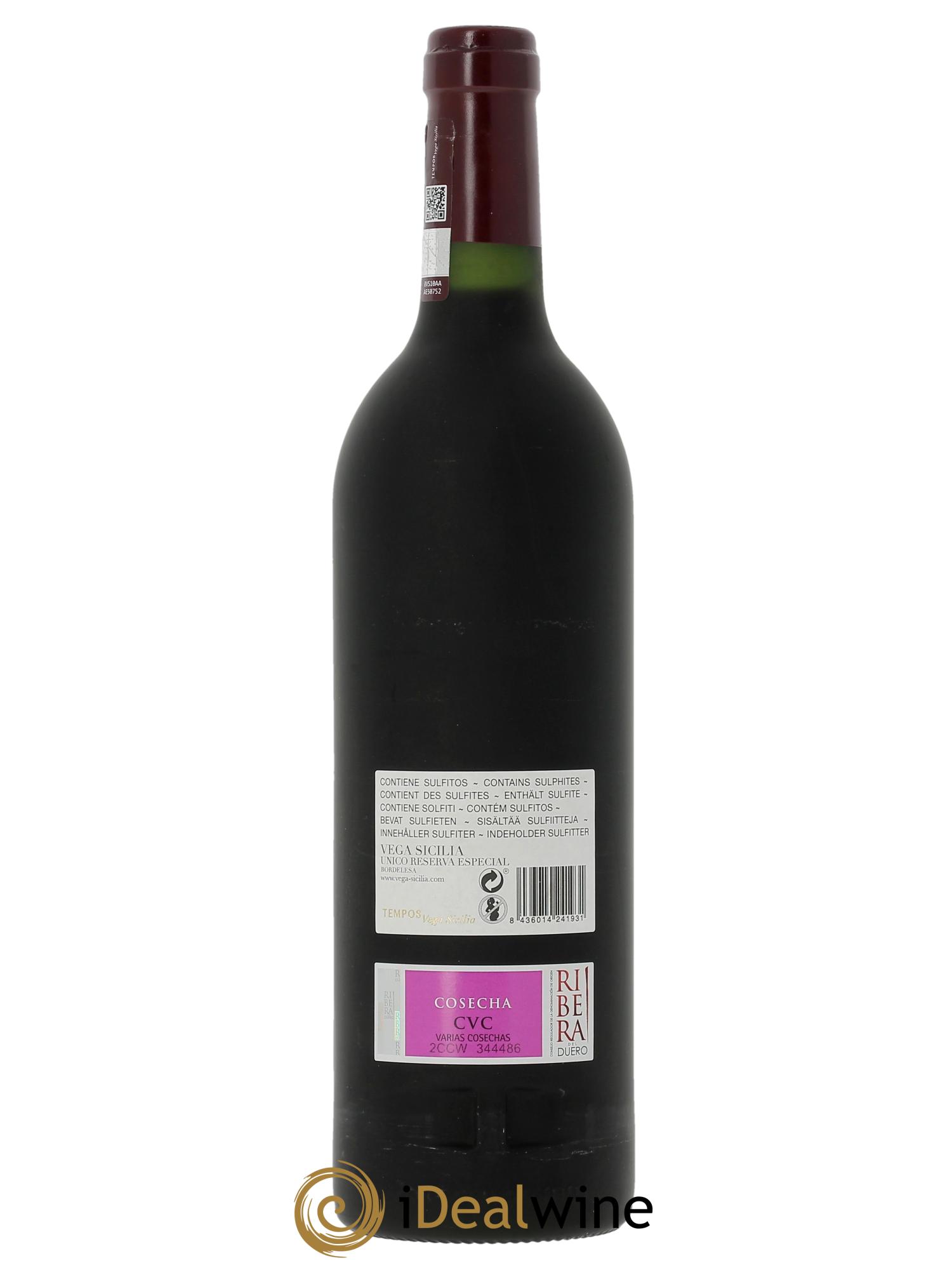 Ribera Del Duero DO Vega Sicilia Unico Reserva Especial 2023 Famille Alvarez (CBO à partir de 3 bts) - Lot de 1 bouteille - 1