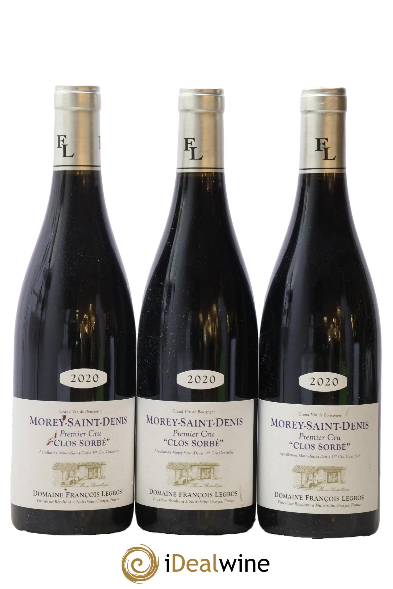 Morey-Saint-Denis 1er Cru Clos Sorbé François Legros 2020 - Posten von 3 Flaschen - 0