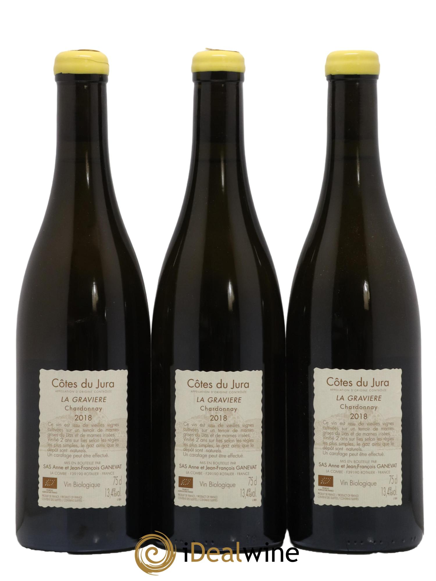 Côtes du Jura La Gravière Anne et Jean François Ganevat 2018 - Lot de 3 bouteilles - 1