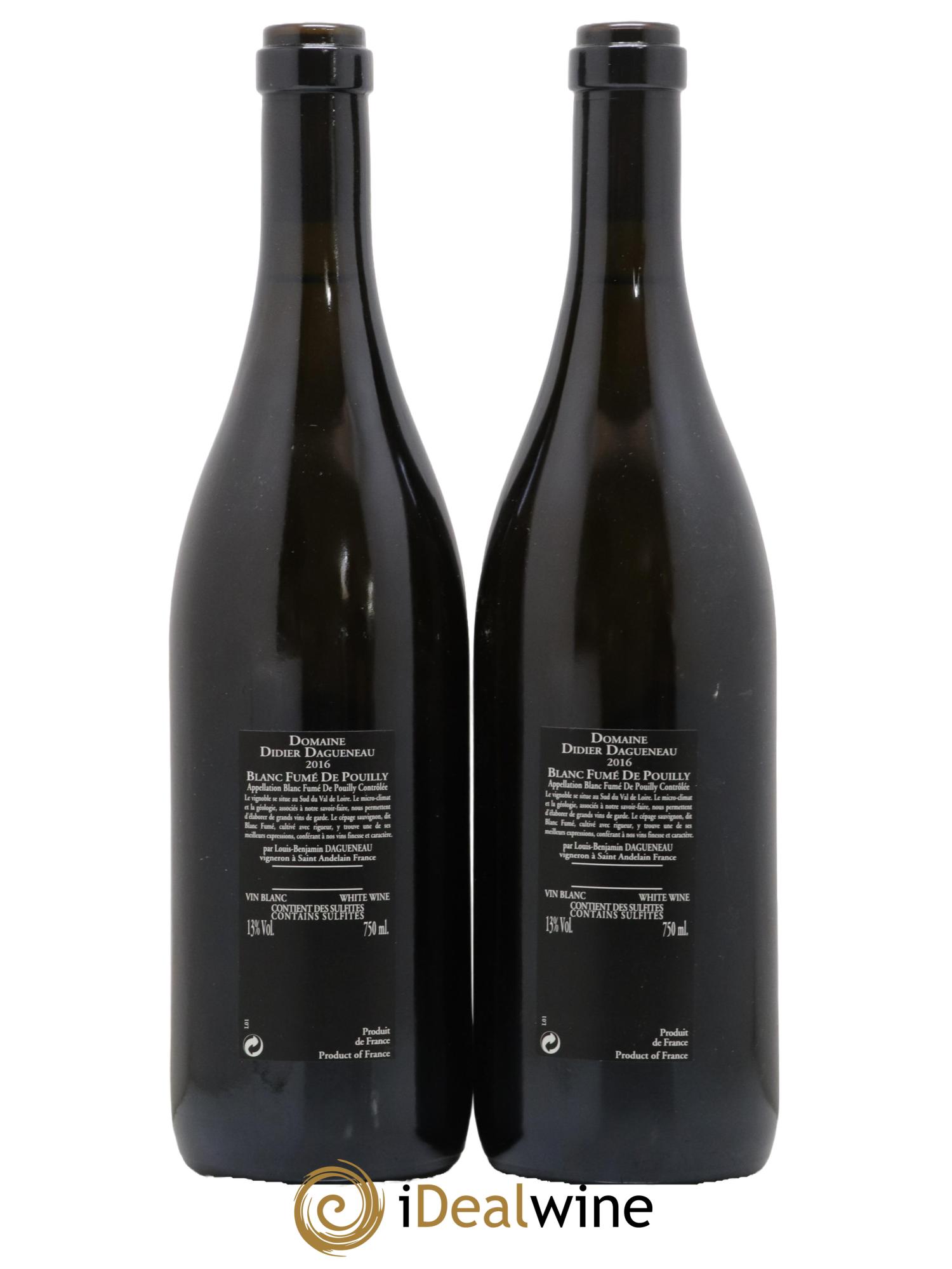 Vin de France (anciennement Pouilly-Fumé) Silex Dagueneau (Domaine Didier - Louis-Benjamin) 2016 - Lot of 2 bottles - 1