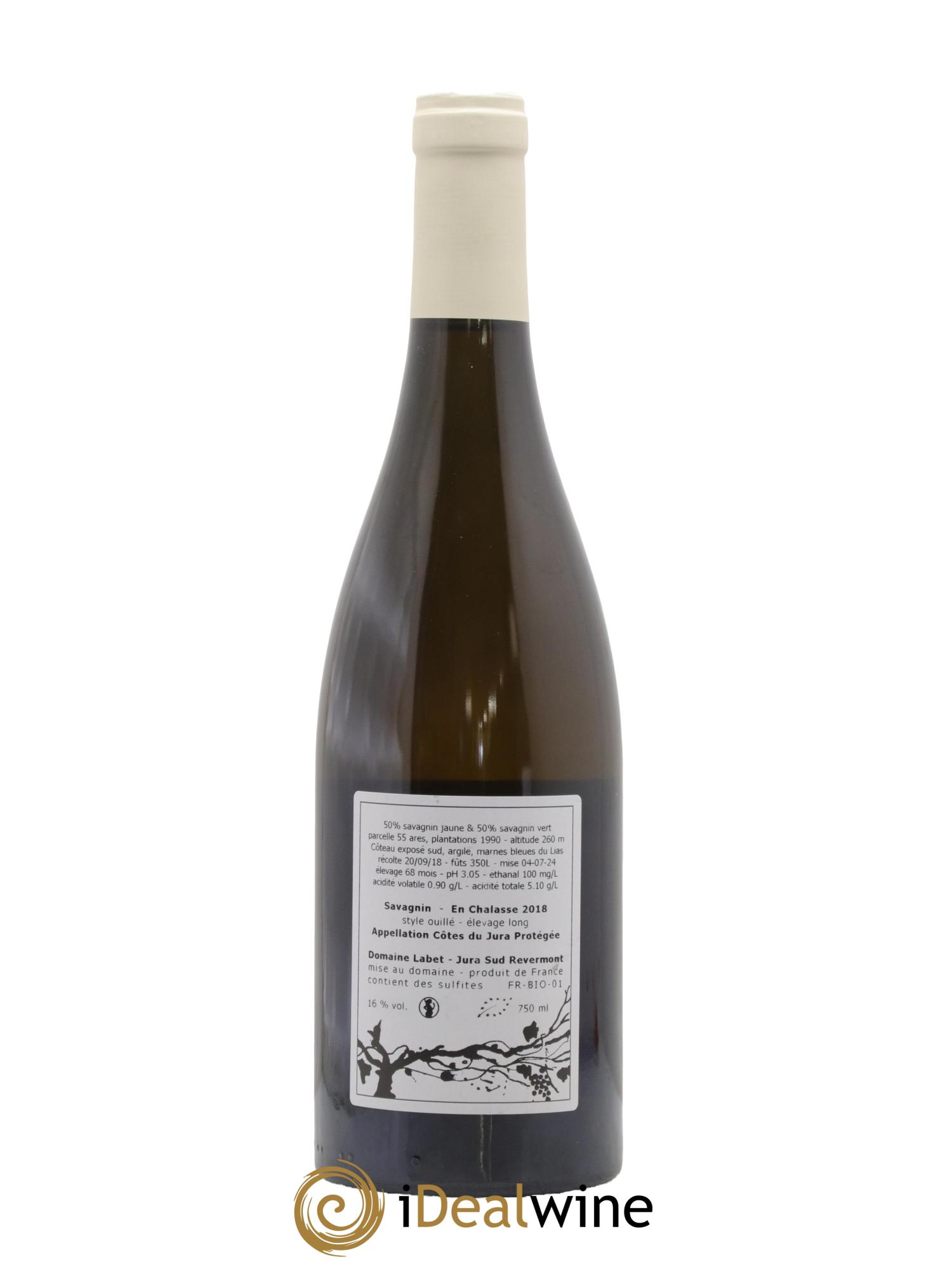 Côtes du Jura Savagnin en Chalasse Elevage Long Romain - Julien - Charline Labet 2018 - Lot de 1 bouteille - 1