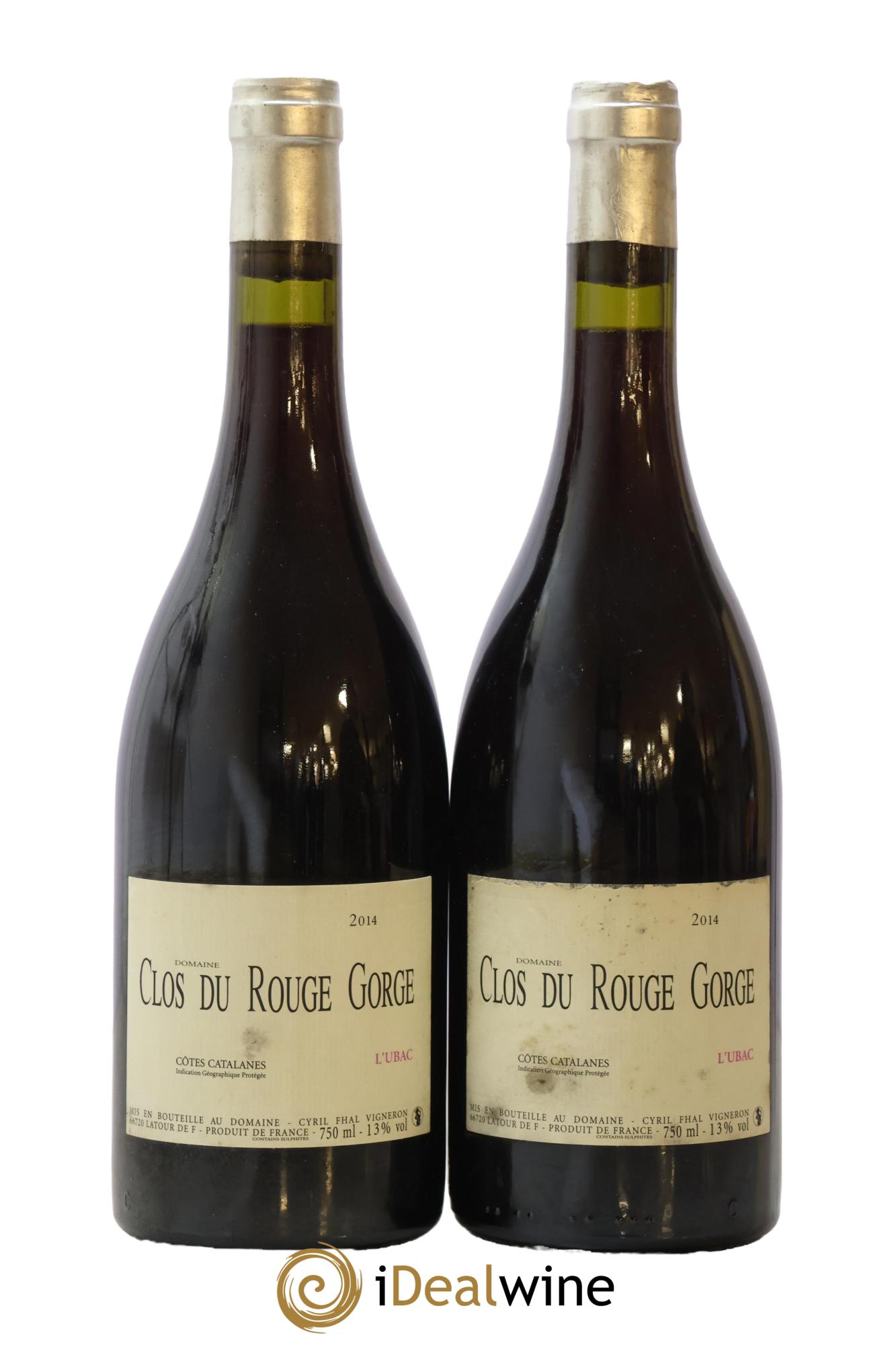 Côtes Catalanes Clos du Rouge Gorge L'Ubac Cyril Fhal 2014 - Lot de 2 bouteilles - 0