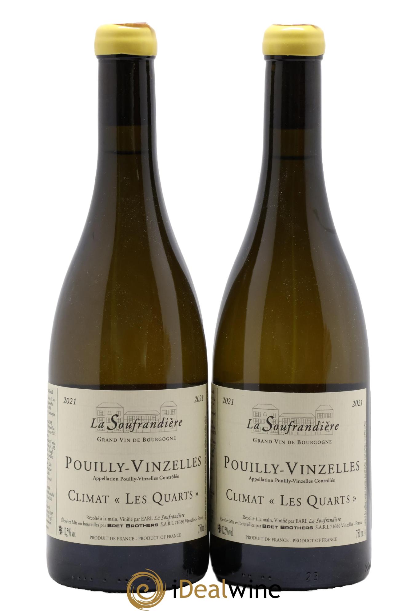 Pouilly-Vinzelles Les Quarts La Soufrandière - Bret Brothers 2021 - Posten von 2 Flaschen - 0