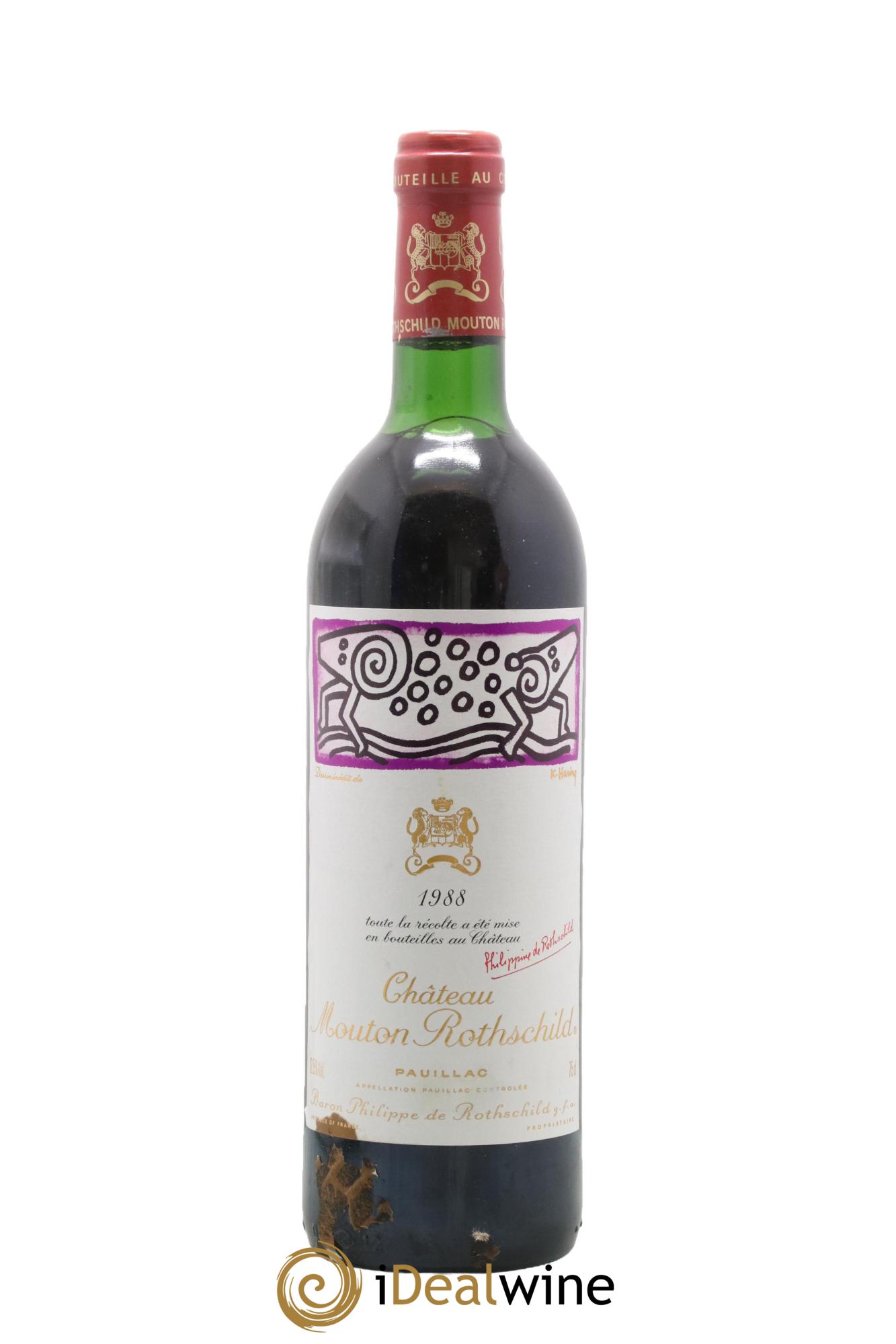 Château Mouton Rothschild 1er Grand Cru Classé 1988 - Lot de 1 bouteille - 0