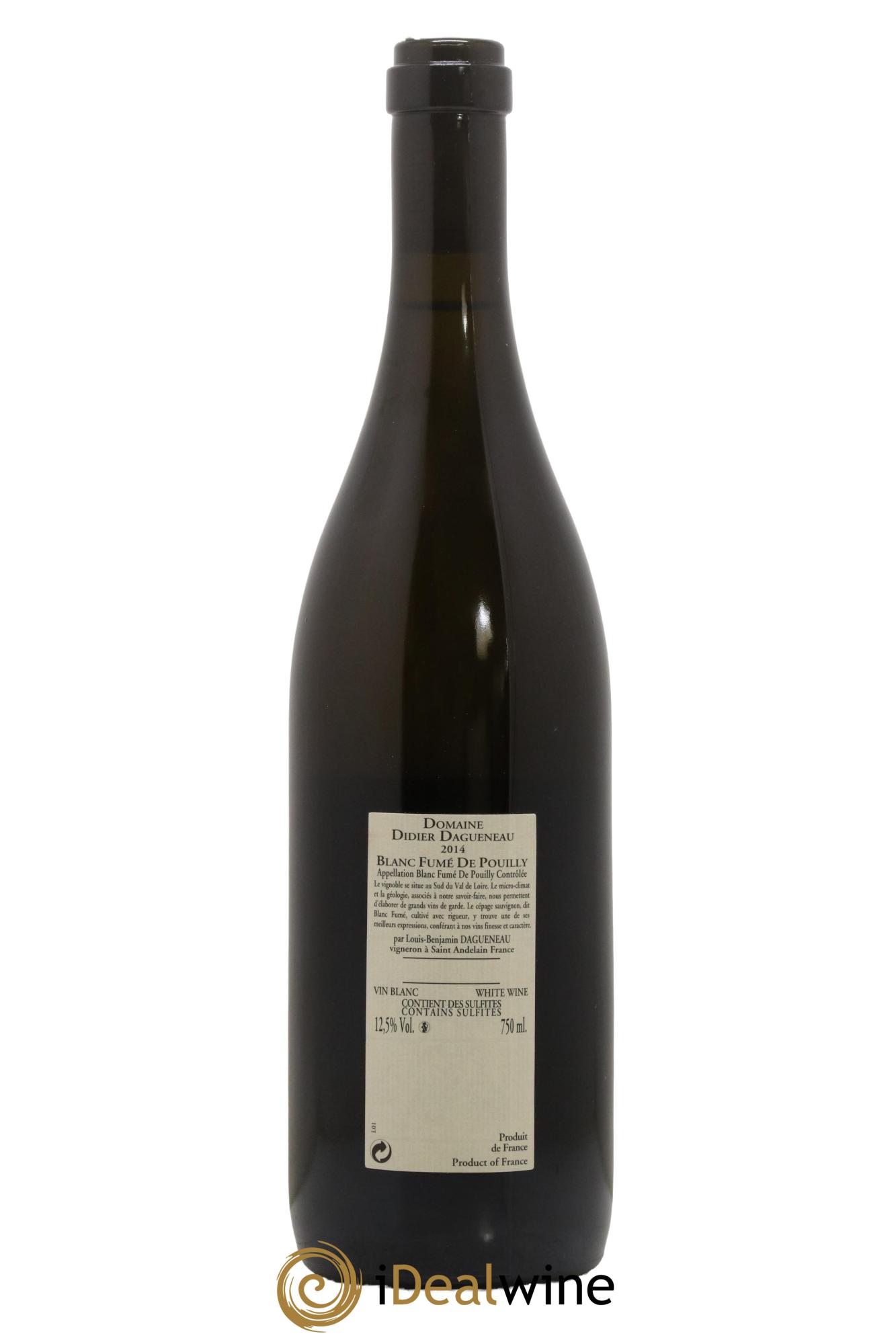 Pouilly-Fumé Blanc Fumé de Pouilly Dagueneau (Domaine Didier - Louis-Benjamin) 2014 - Lot de 1 bouteille - 1