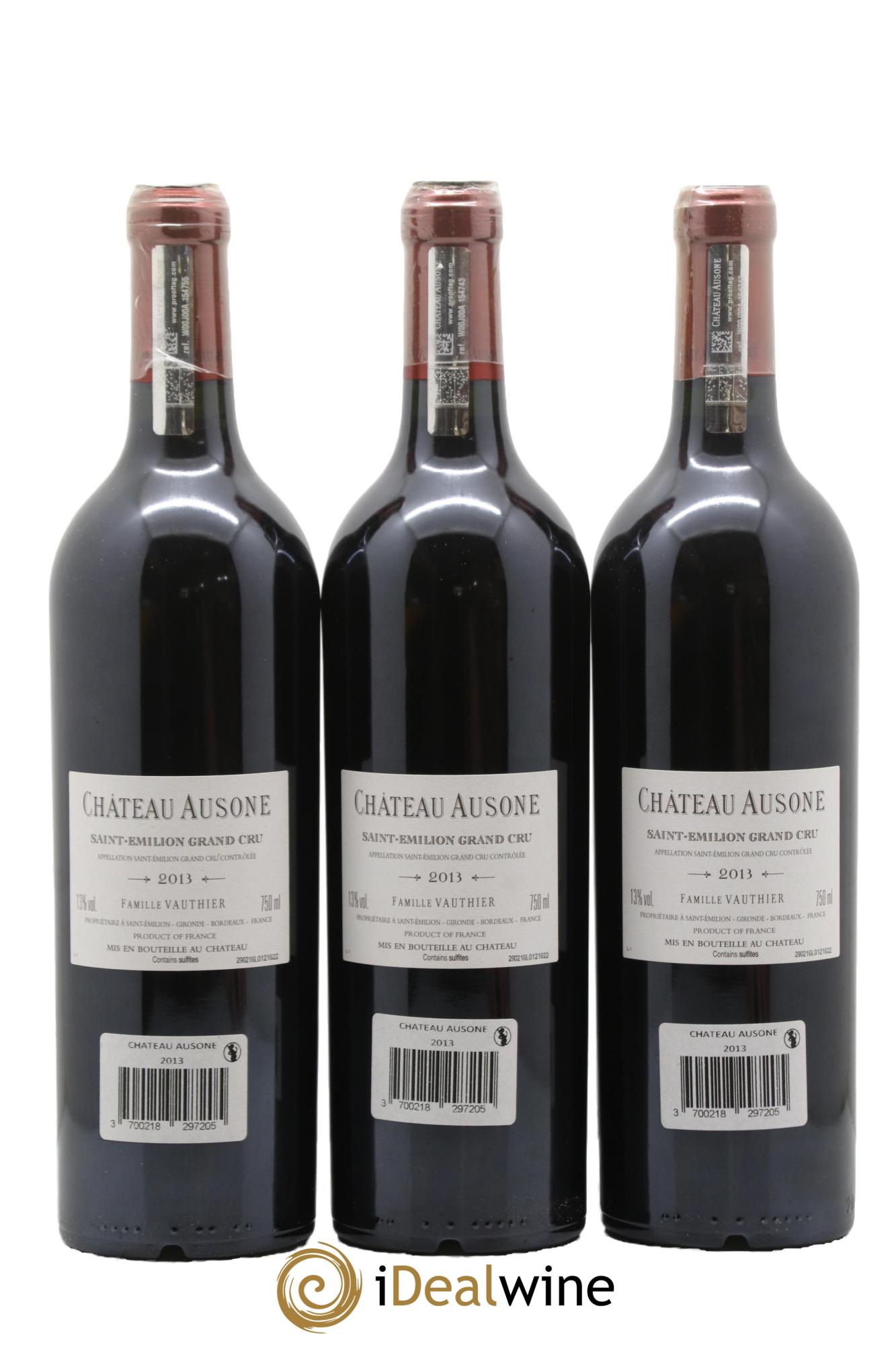 Château Ausone 1er Grand Cru Classé A 2013 - Lotto di 3 bottiglie - 1