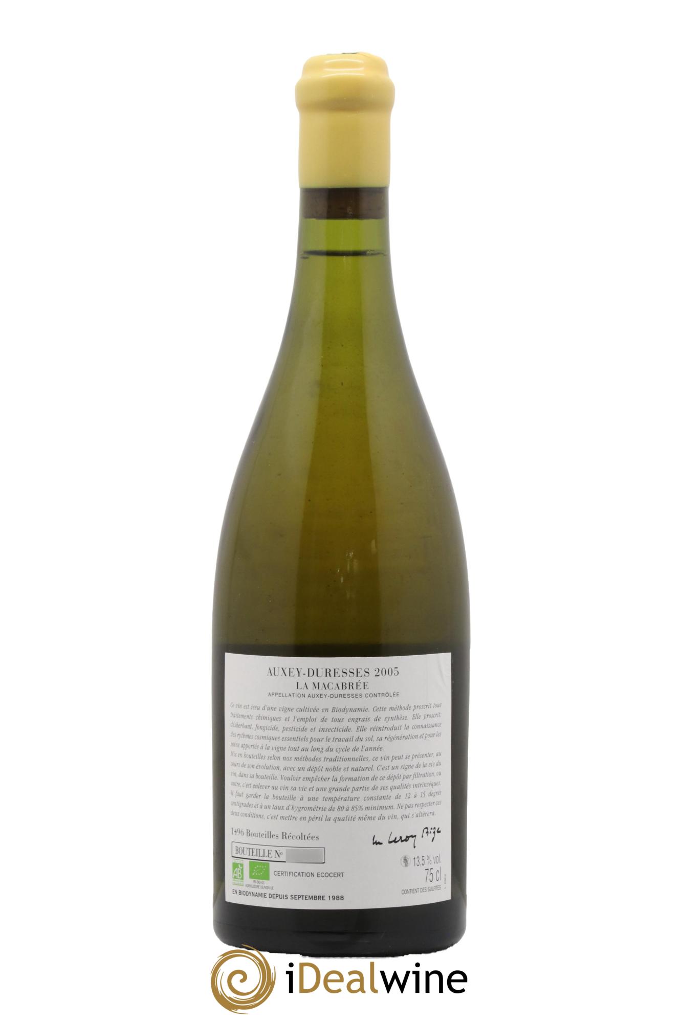 Auxey-Duresses La Macabrée d'Auvenay (Domaine) 2005 - Lotto di 1 bottiglia - 1