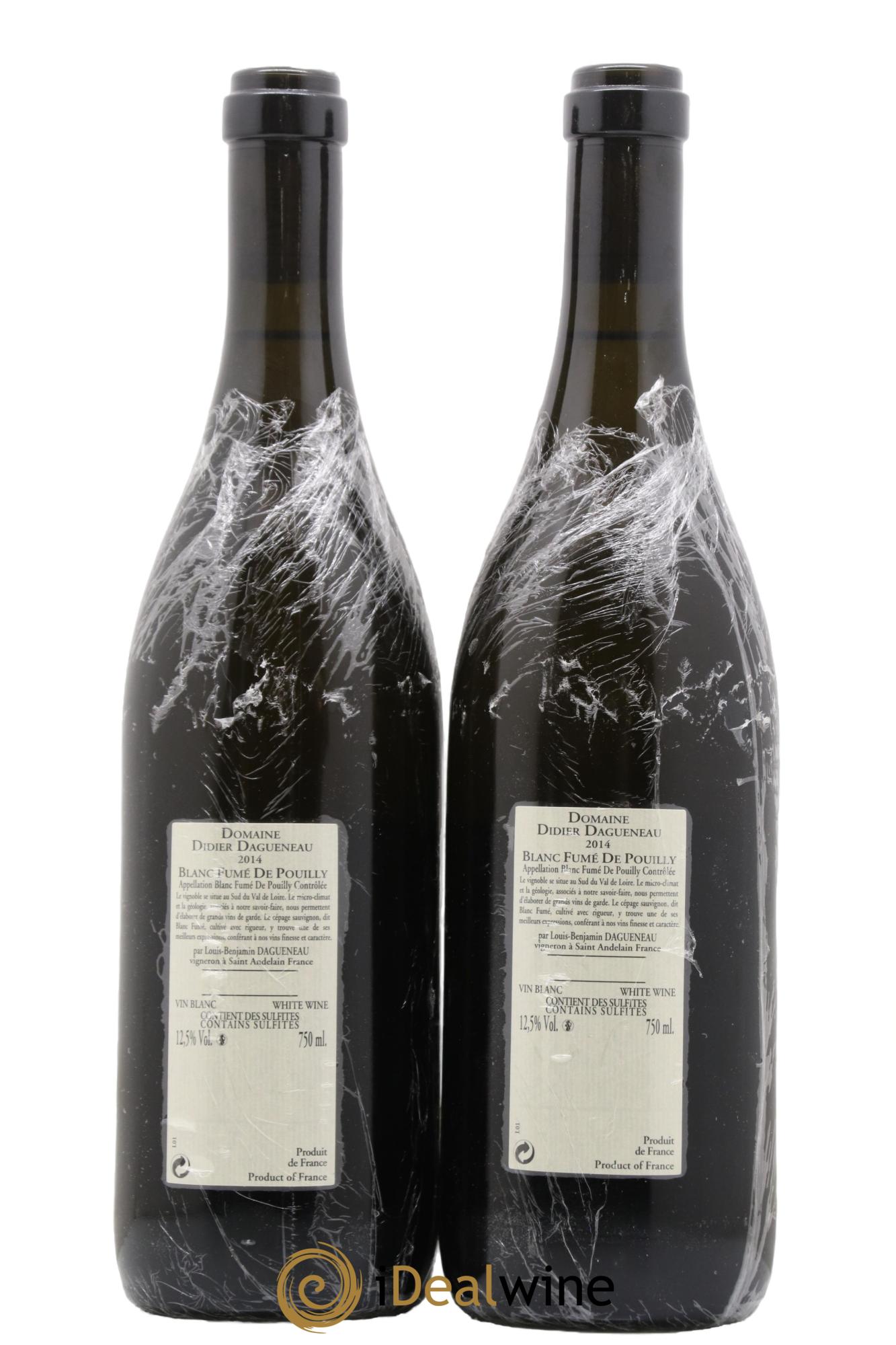 Pouilly-Fumé Blanc Fumé de Pouilly Dagueneau (Domaine Didier - Louis-Benjamin) 2014 - Lot de 2 bouteilles - 1